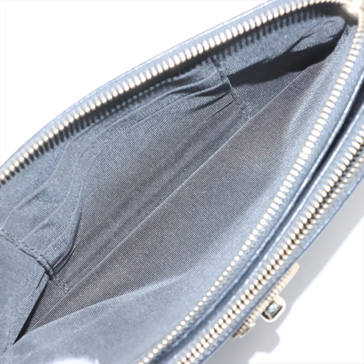 Mademoiselle Lambskin Chain Wallet Gray Silver Hardware 26751117 No. 26 — view 8