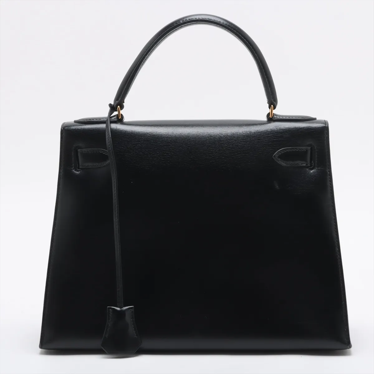 [Individually wrapped] Hermes Kelly 28 Serie Box Calf Black Gold Hardware S:1989 — view 2