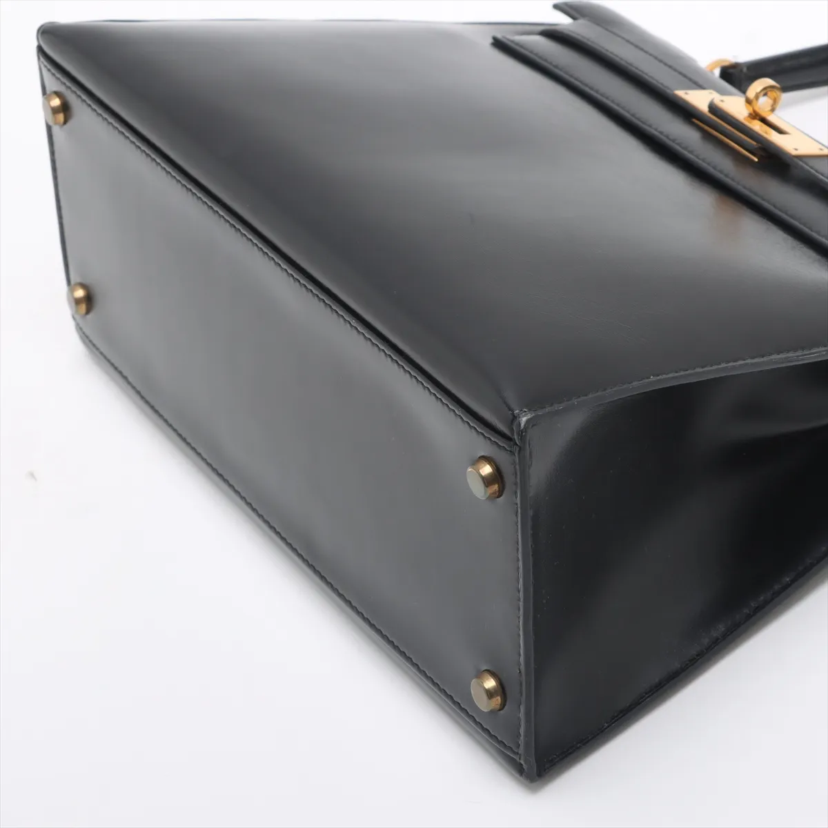 [Individually wrapped] Hermes Kelly 28 Serie Box Calf Black Gold Hardware S:1989 — view 4