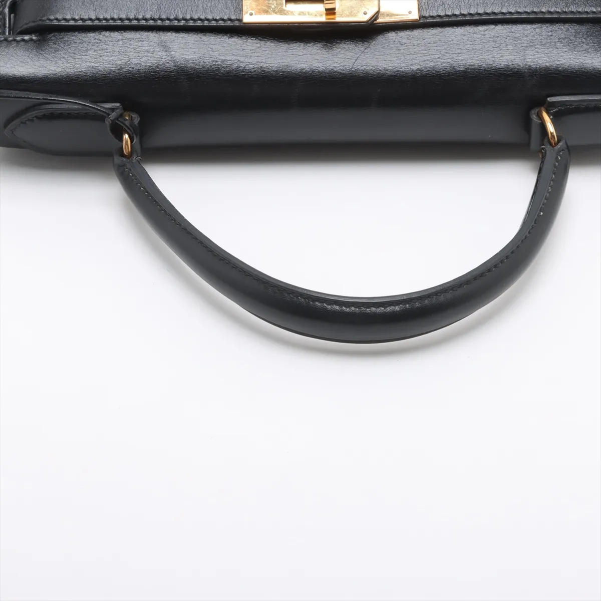 [Individually wrapped] Hermes Kelly 28 Serie Box Calf Black Gold Hardware S:1989 — view 5