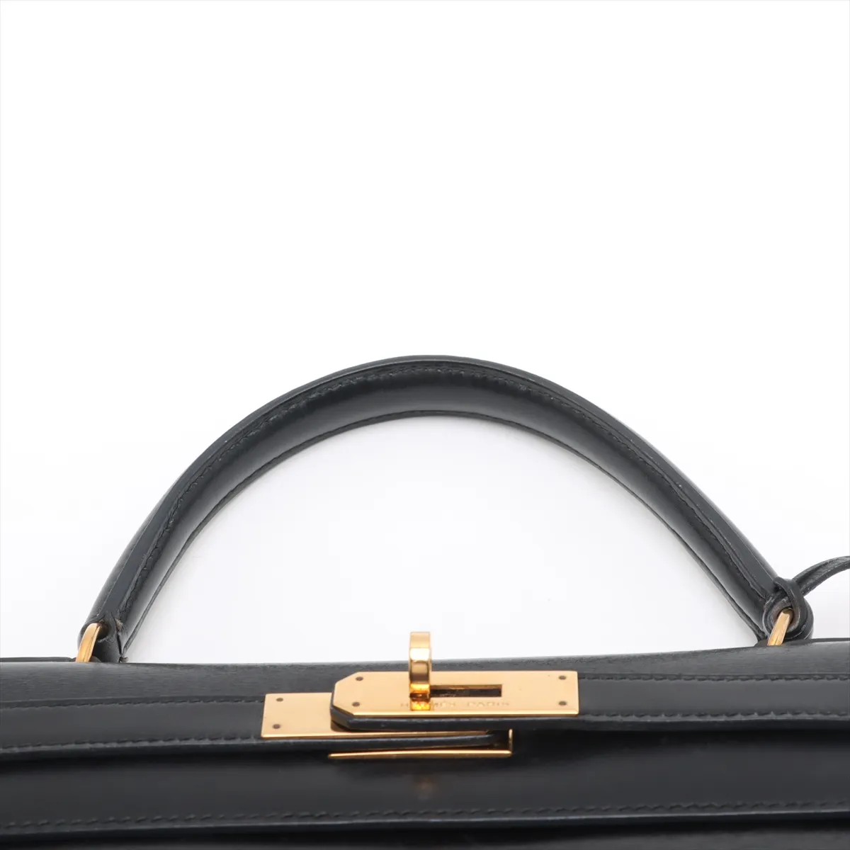 [Individually wrapped] Hermes Kelly 28 Serie Box Calf Black Gold Hardware S:1989 — view 6