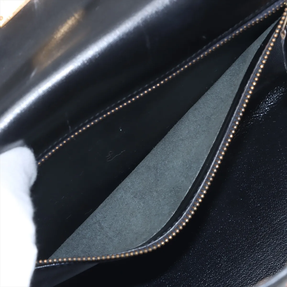[Individually wrapped] Hermes Kelly 28 Serie Box Calf Black Gold Hardware S:1989 — view 8