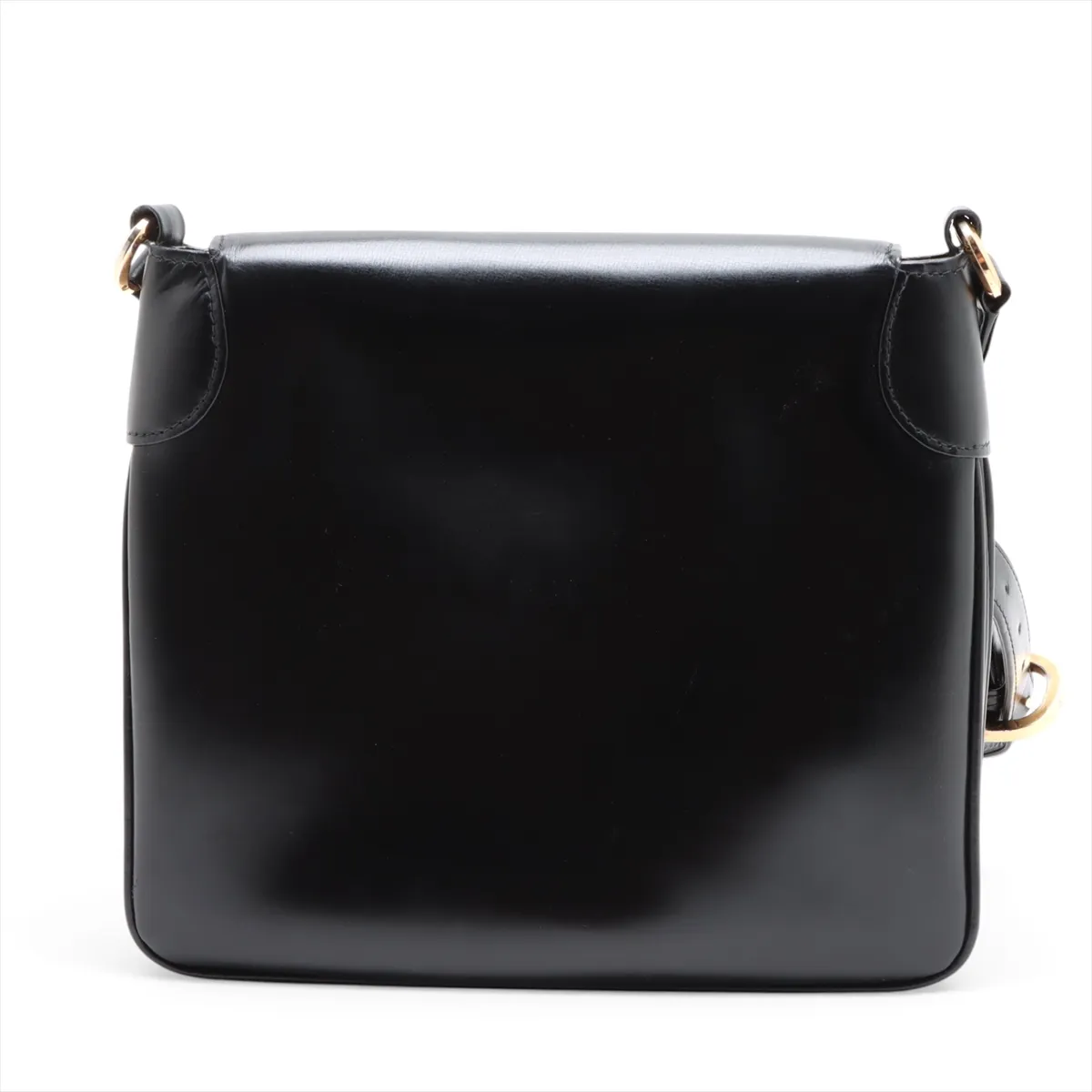 Old Gucci Leather Shoulder Bag, Black — view 2
