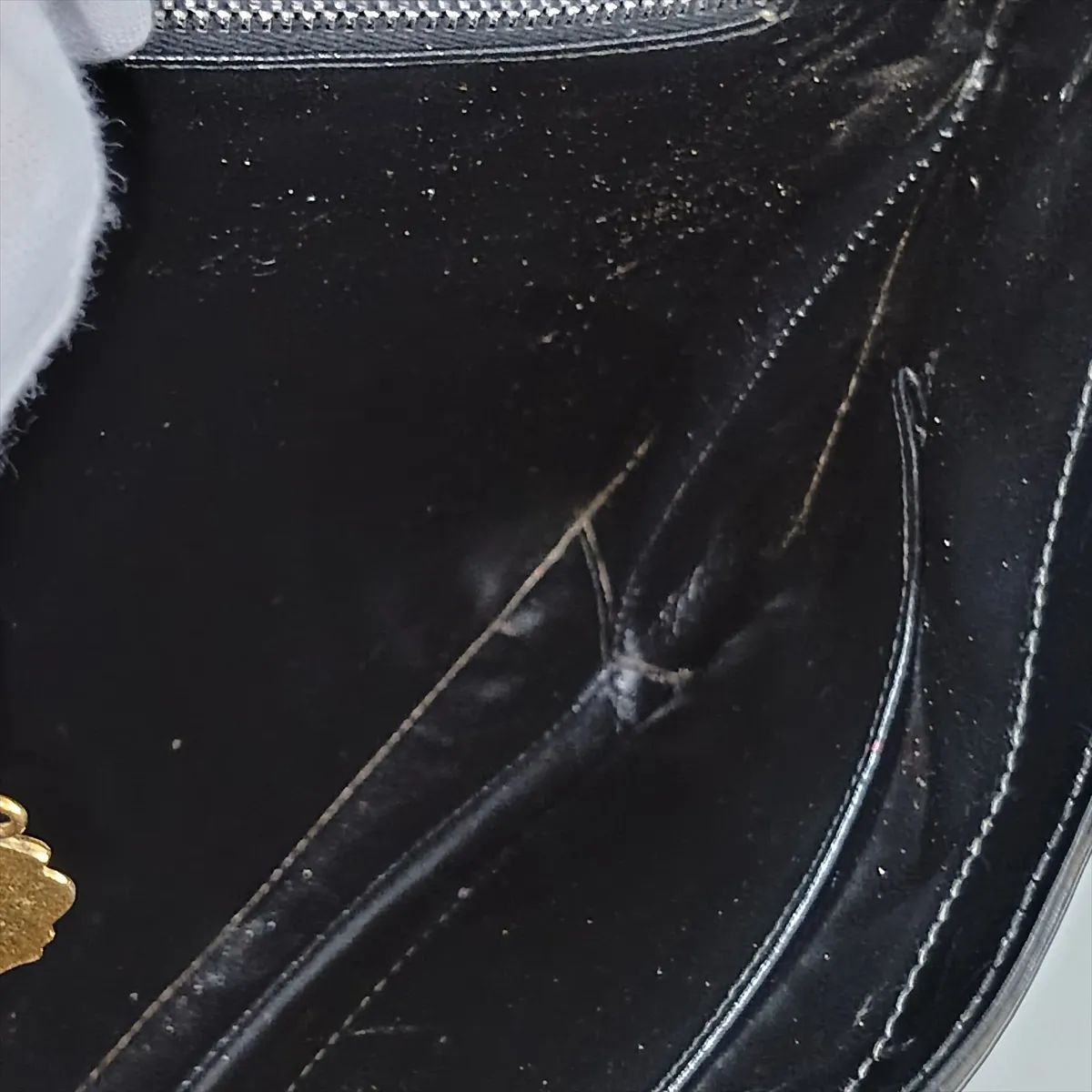 Old Gucci Leather Shoulder Bag, Black — view 12