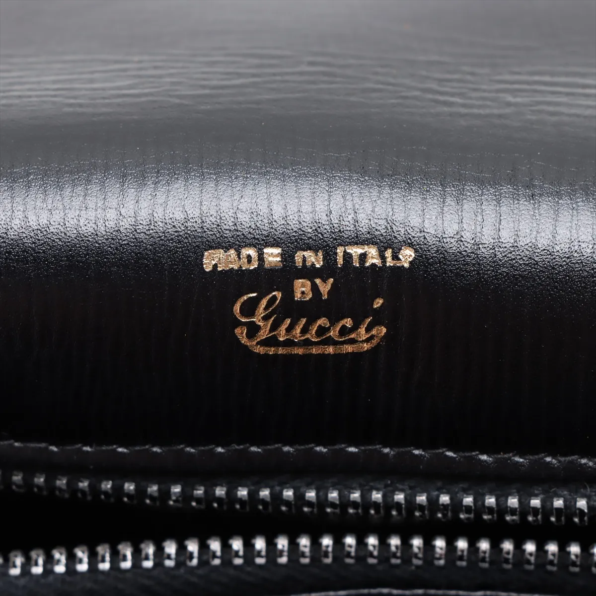 Old Gucci Leather Shoulder Bag, Black — view 7