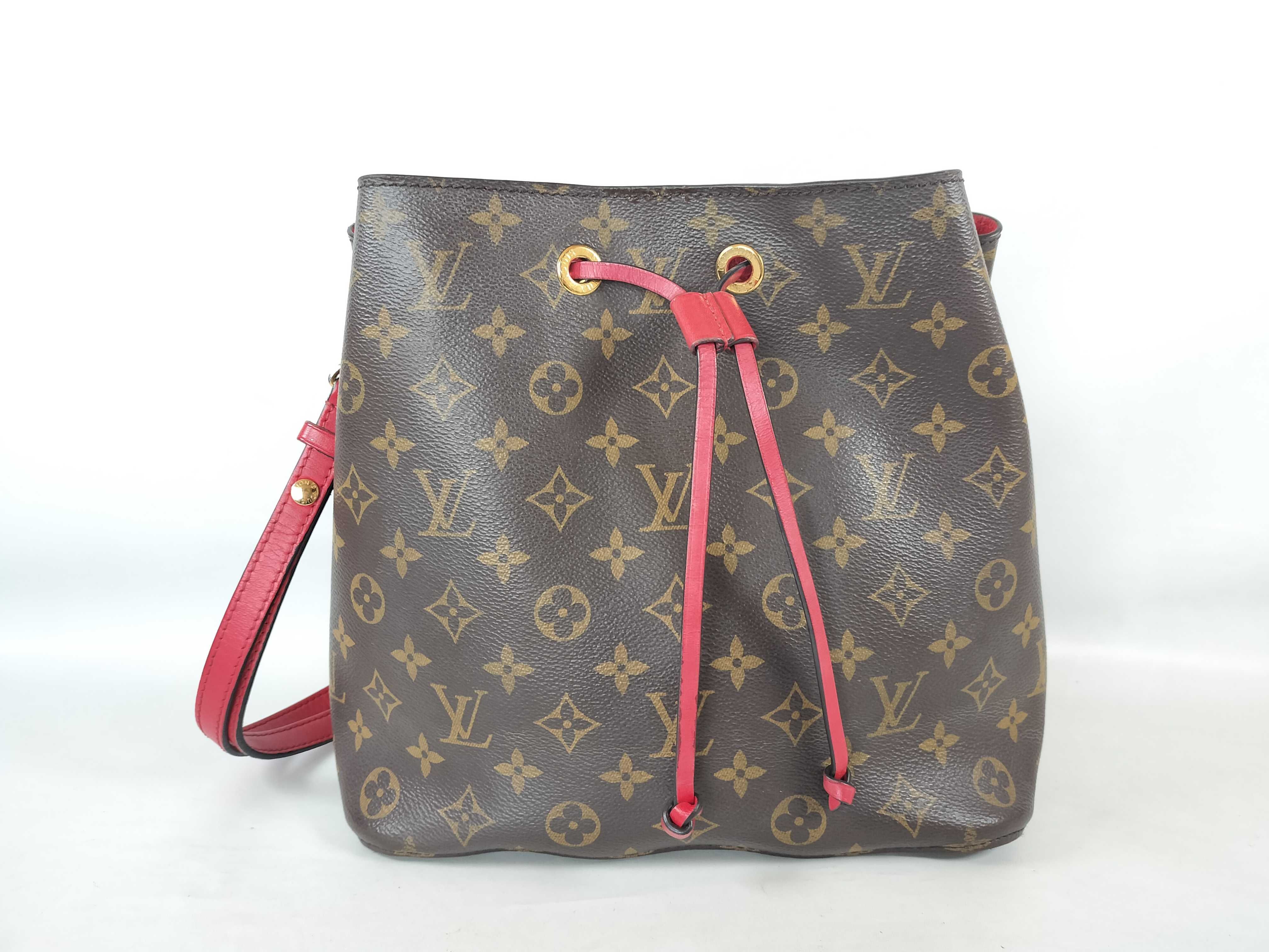 M44021 Monogram Neo Noe Coquelicot Shoulder Bag with Shoulder Strap