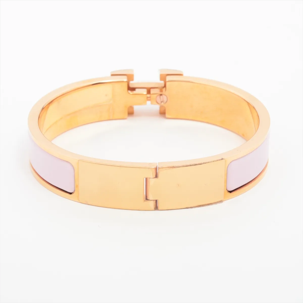 Click H Fan Bangle, GP Gold x Pink. Shows signs of wear including — view 2