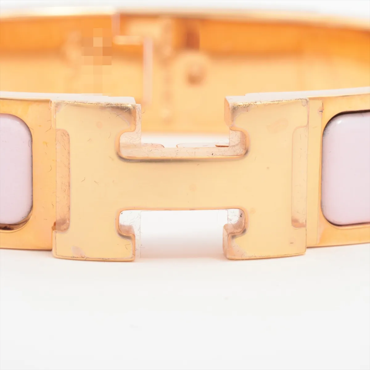 Click H Fan Bangle, GP Gold x Pink. Shows signs of wear including — view 3