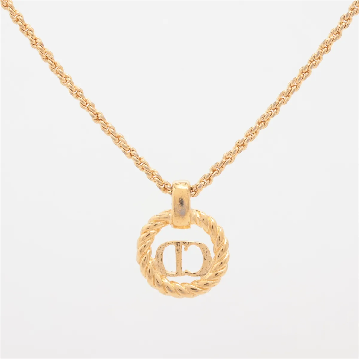 CD logo necklace, GP gold, — view 2