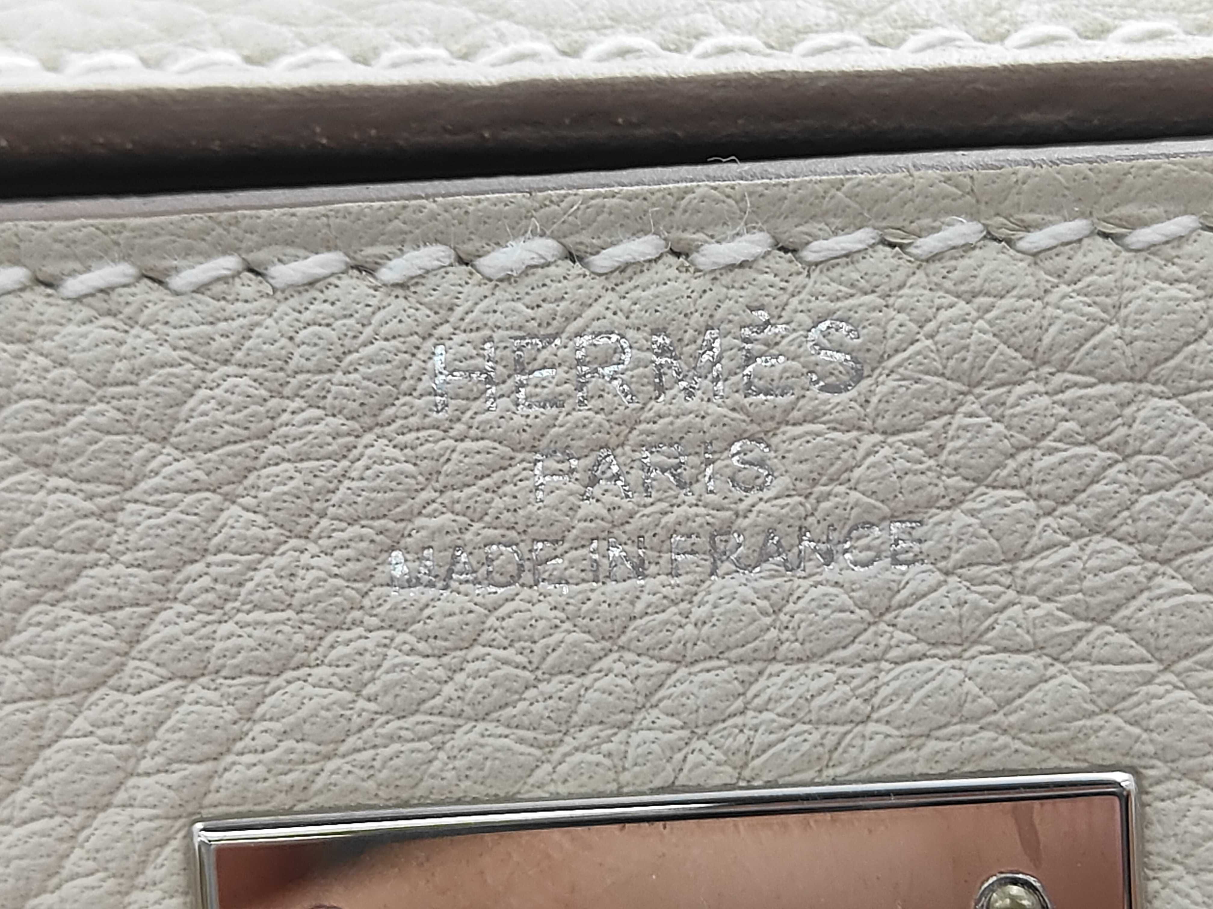 Kelly 28 Togo Leather, Silver Hardware, B Stamp Handbag — view 10