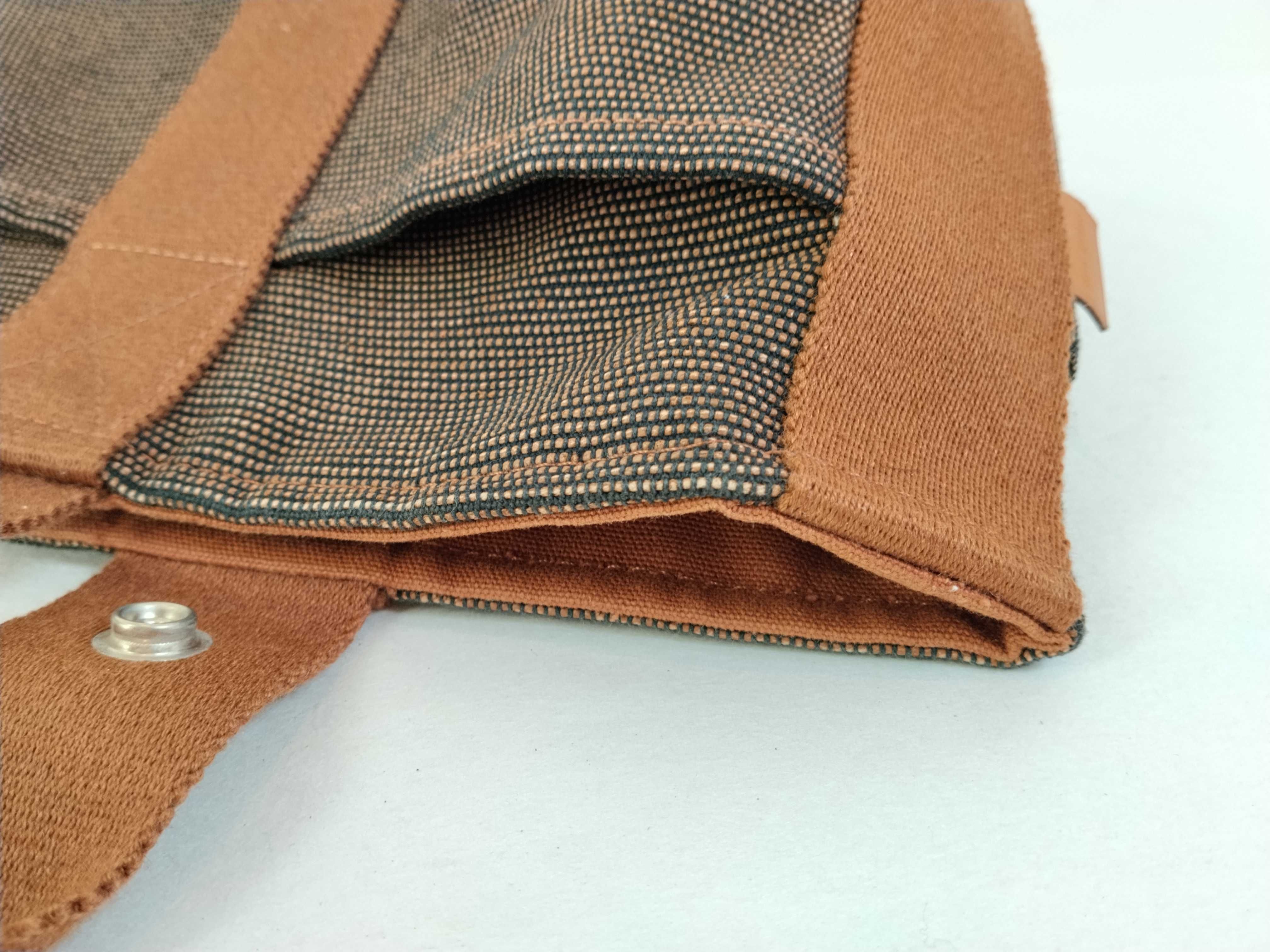Saxo PM Canvas Brown Silver Hardware Bag Handbag — view 13
