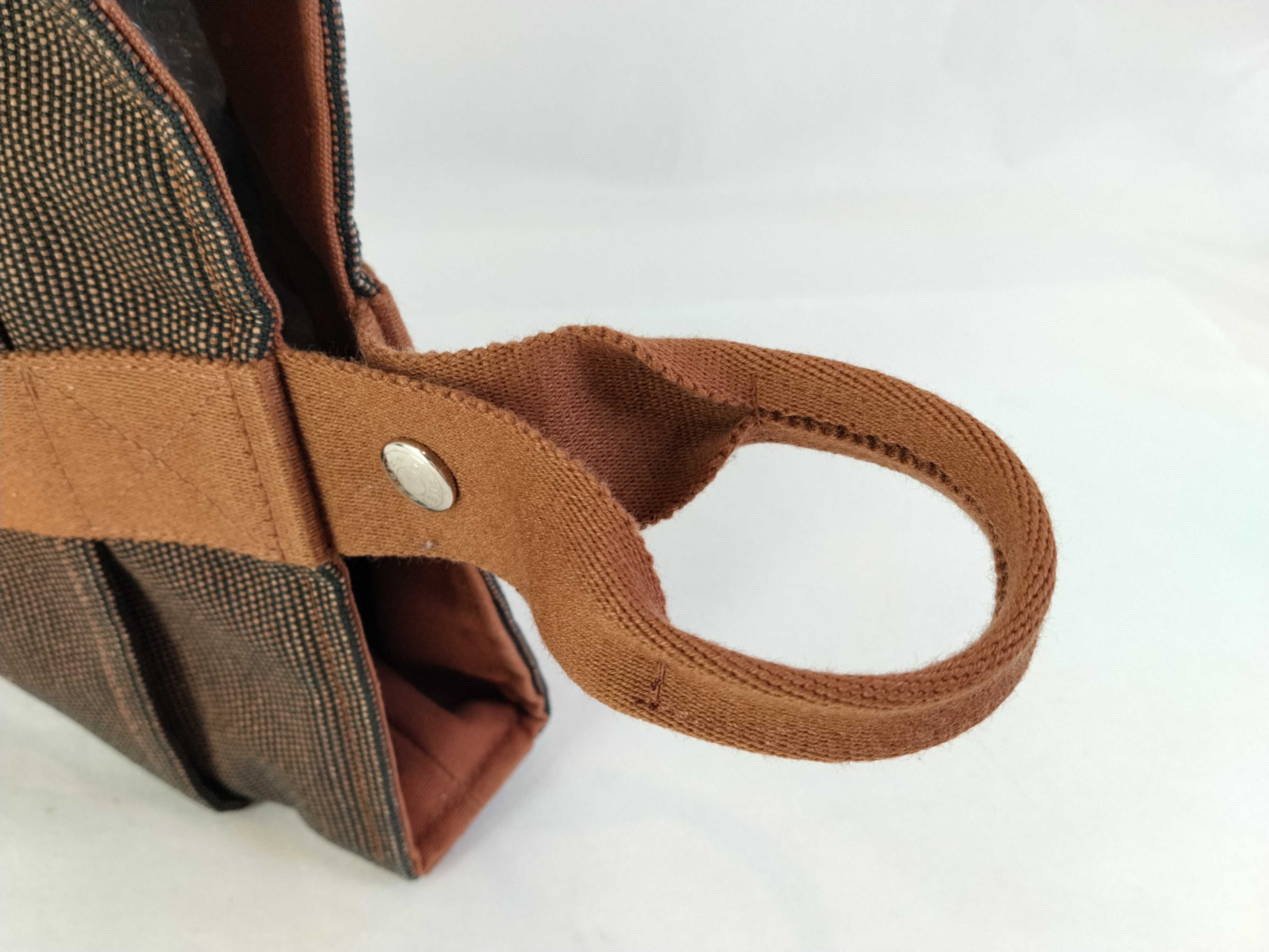 Saxo PM Canvas Brown Silver Hardware Bag Handbag — view 3