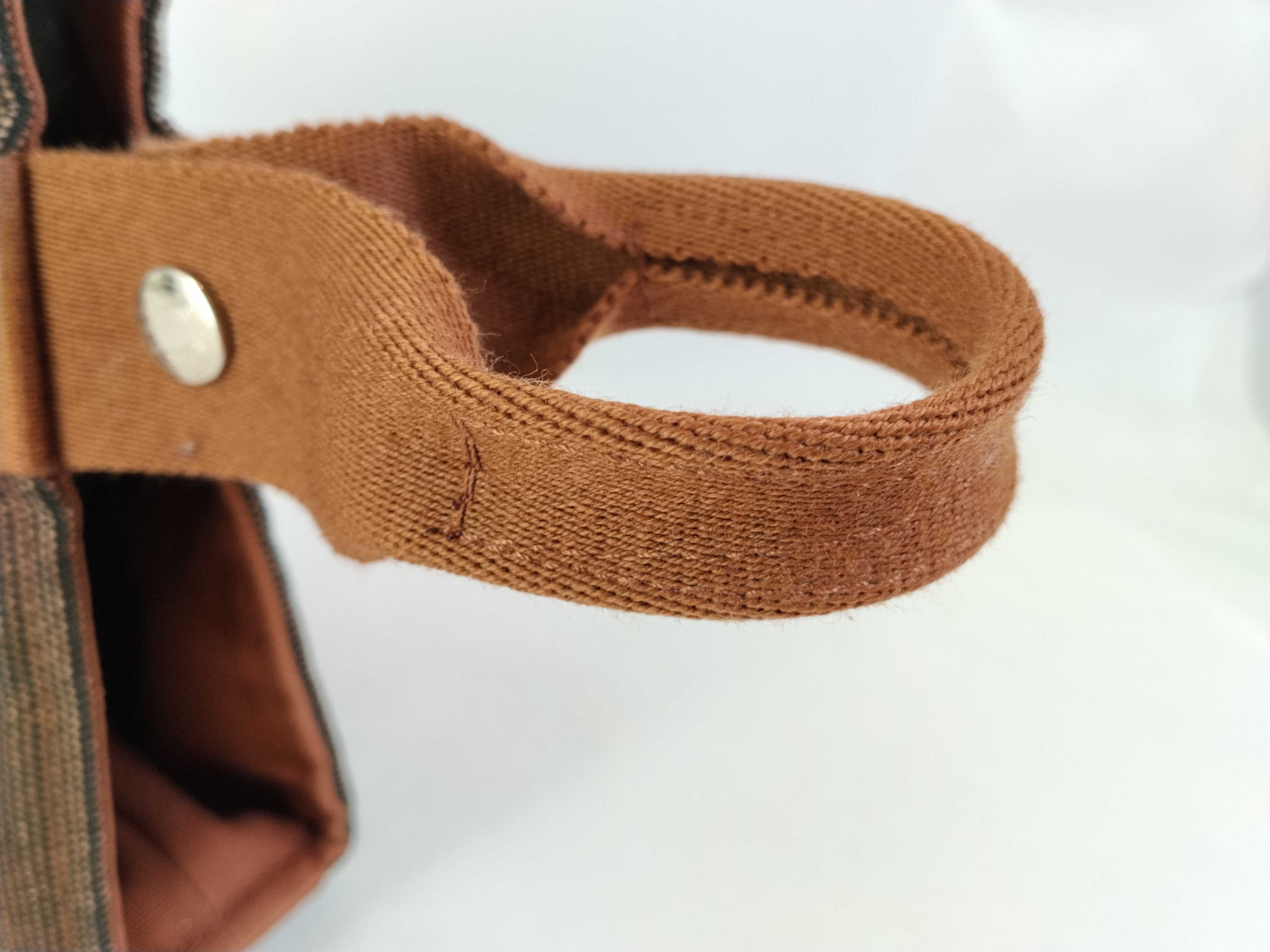 Saxo PM Canvas Brown Silver Hardware Bag Handbag — view 4