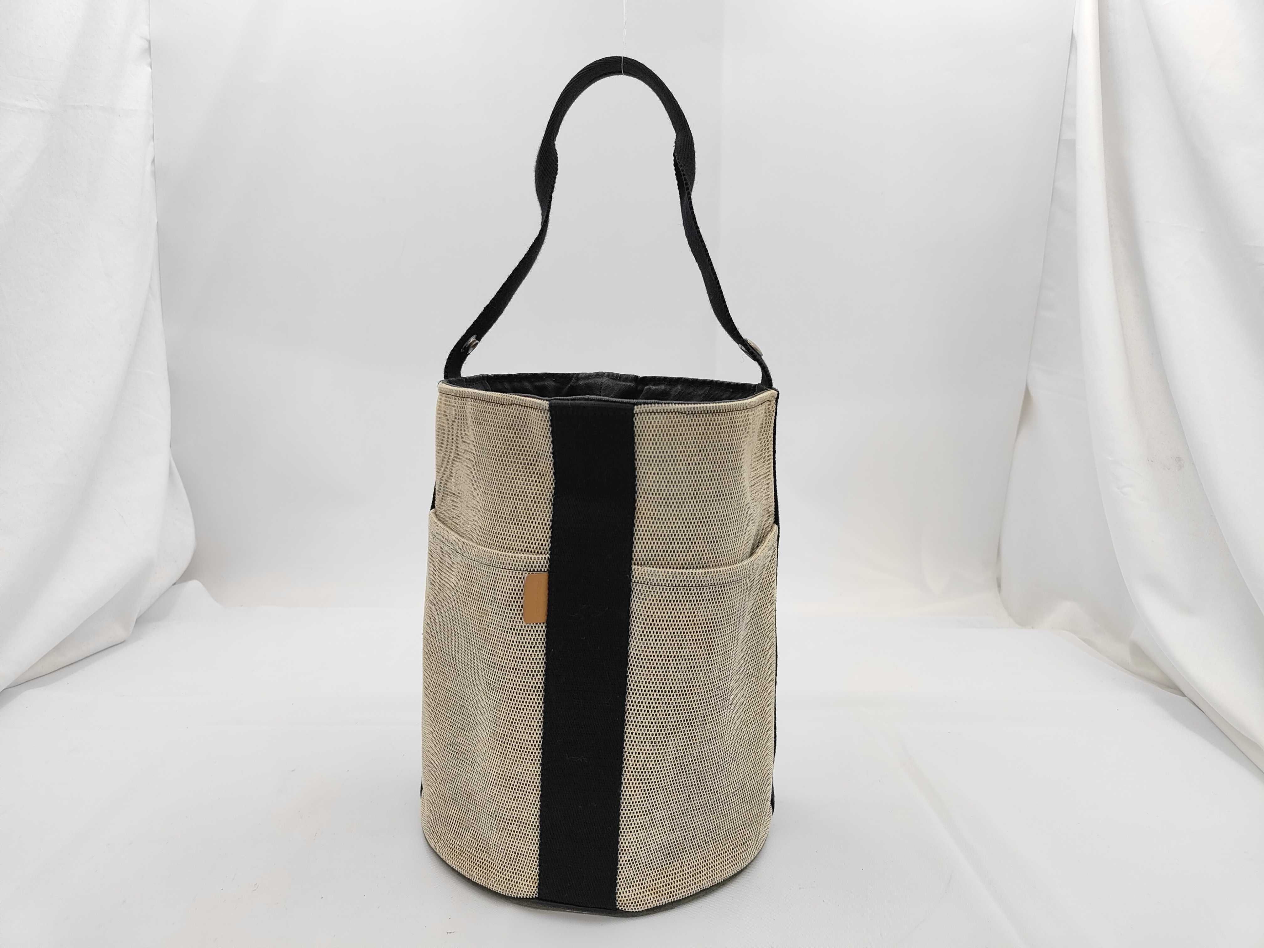 Canvas Saxo PM Beige Handbag with Silver Hardware