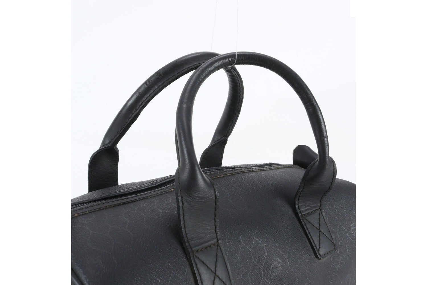 Honeycomb pattern leather handbag, mini Boston tote bag — view 2