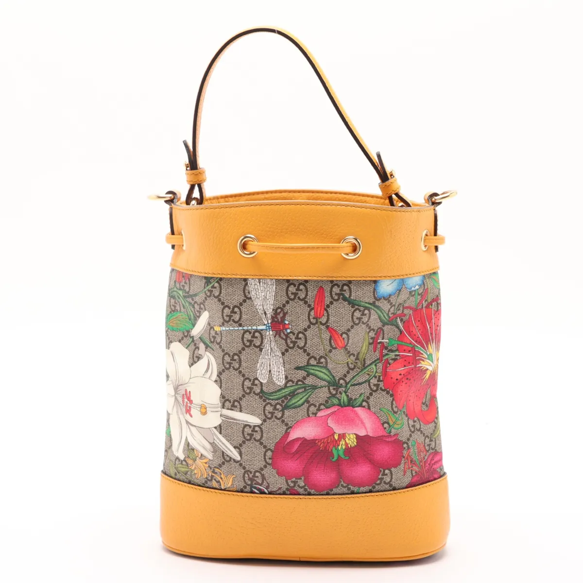 GG Flora 550621 PVC x Leather 2-Way Shoulder Bag Beige x Yellow — view 2