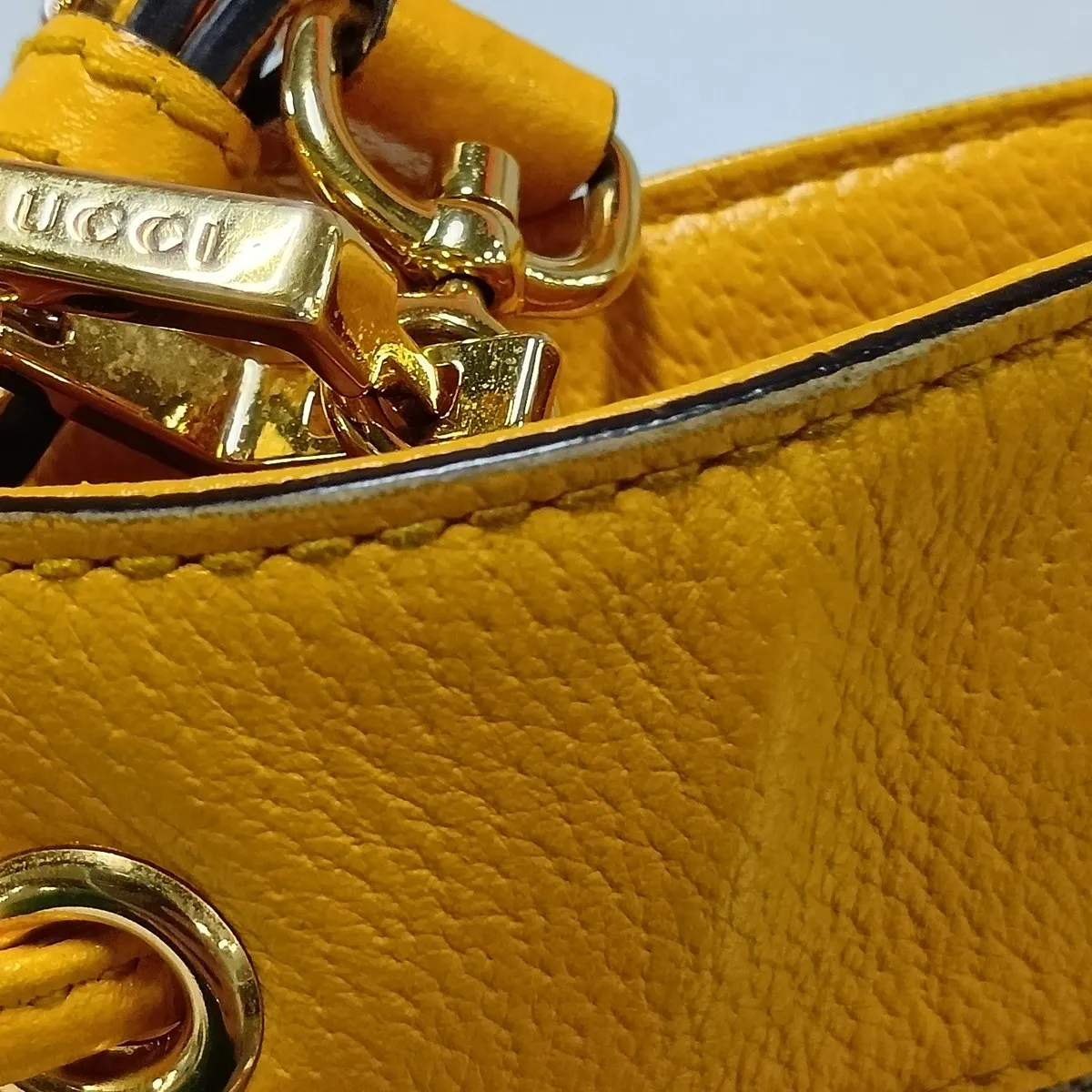 GG Flora 550621 PVC x Leather 2-Way Shoulder Bag Beige x Yellow — view 12