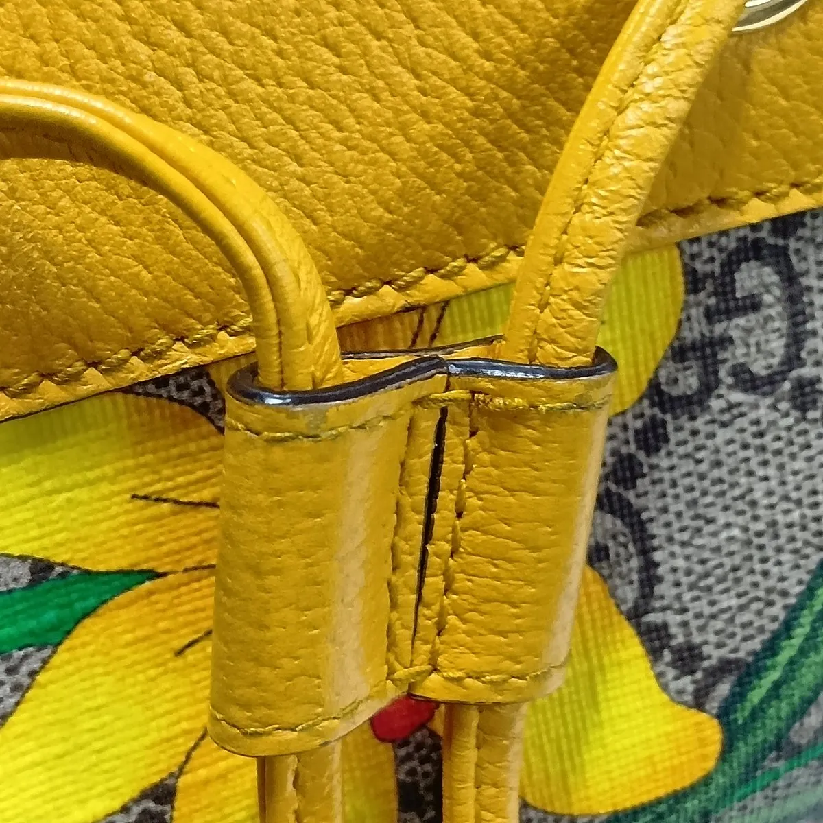 GG Flora 550621 PVC x Leather 2-Way Shoulder Bag Beige x Yellow — view 14