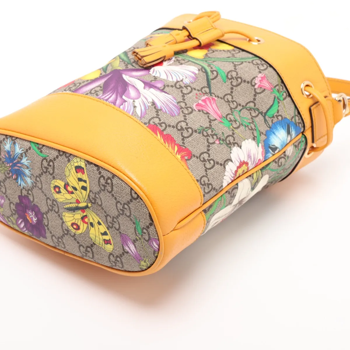 GG Flora 550621 PVC x Leather 2-Way Shoulder Bag Beige x Yellow — view 3
