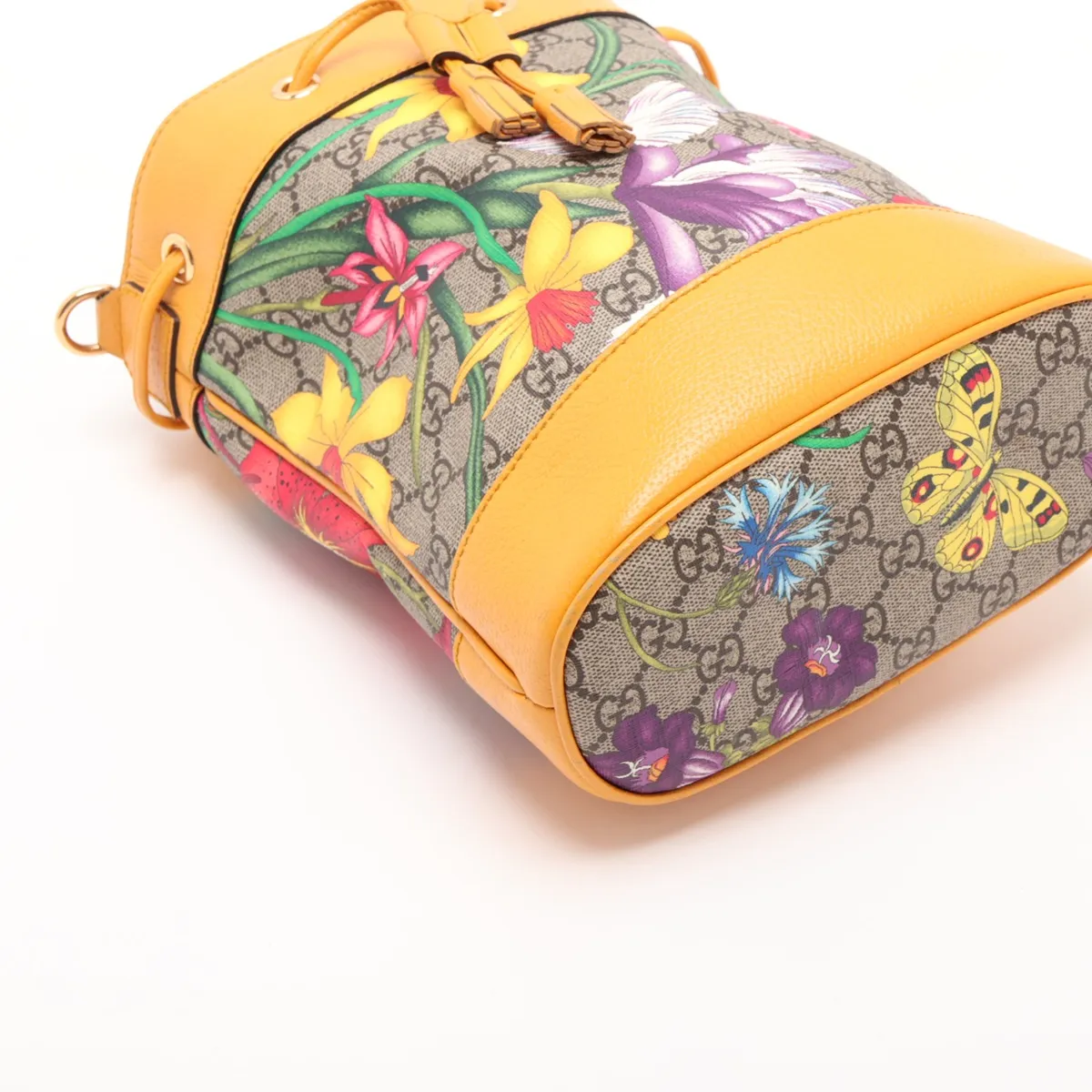 GG Flora 550621 PVC x Leather 2-Way Shoulder Bag Beige x Yellow — view 4