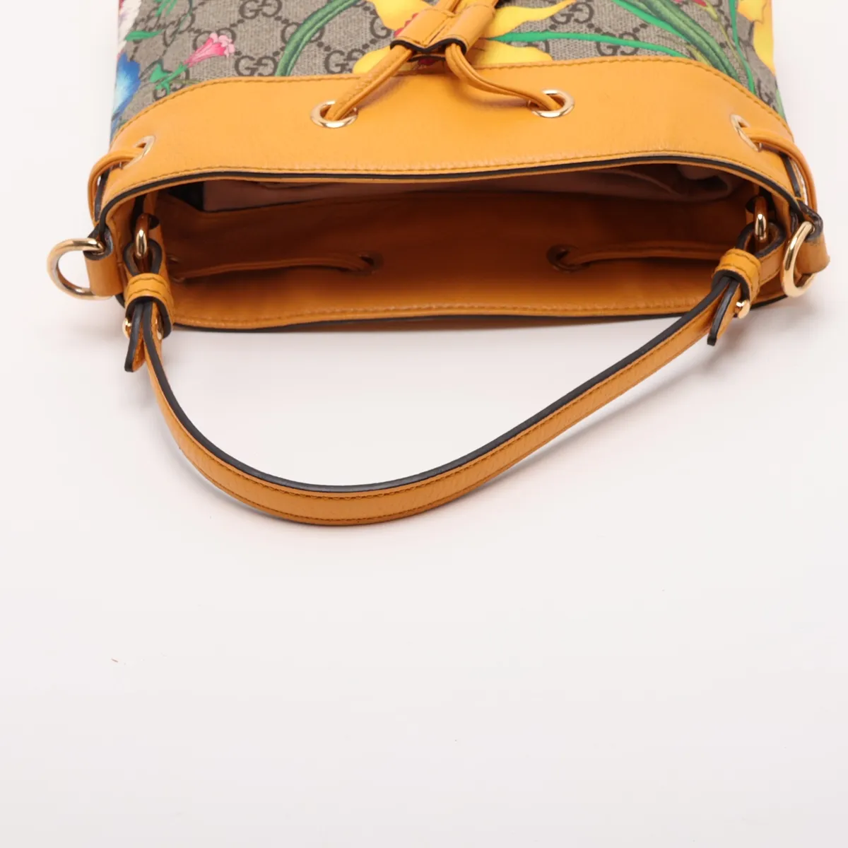 GG Flora 550621 PVC x Leather 2-Way Shoulder Bag Beige x Yellow — view 5