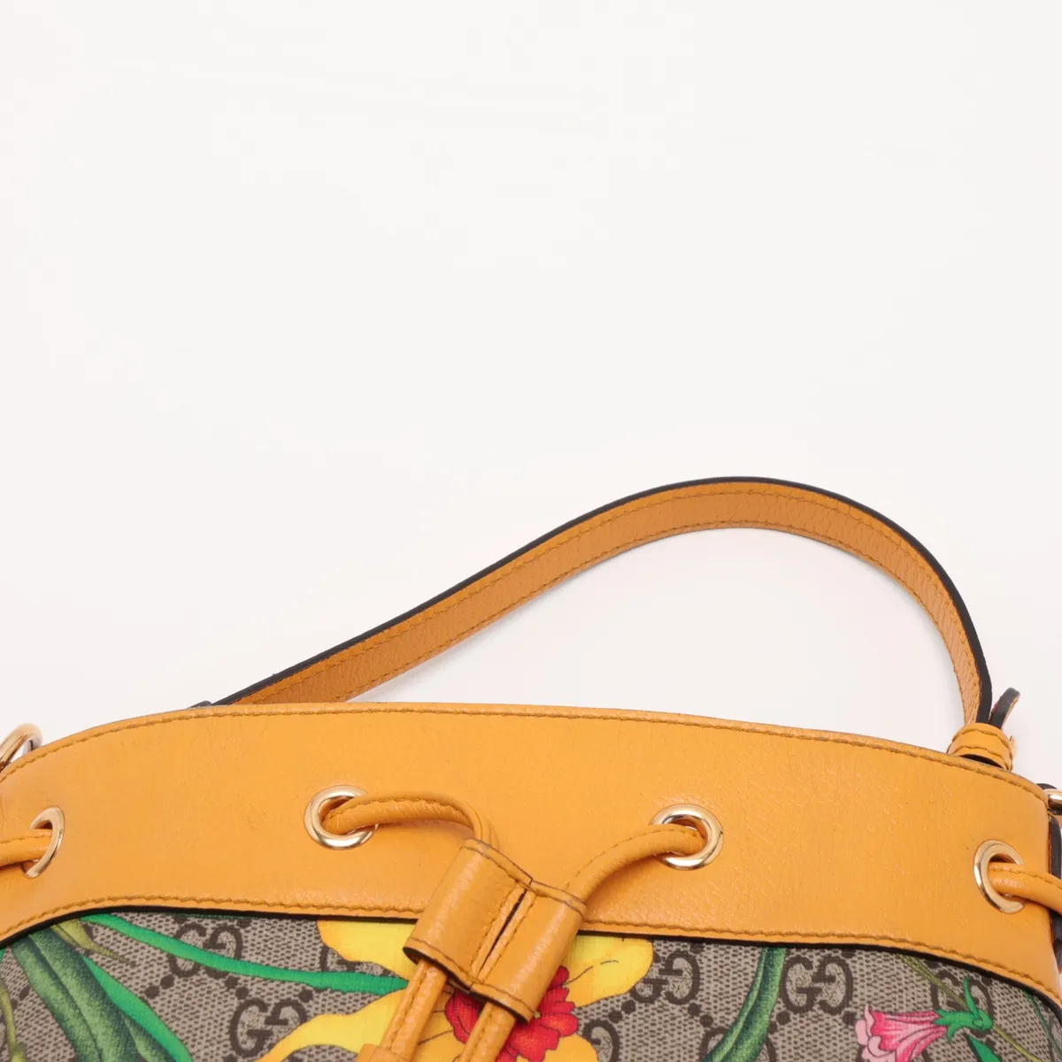 GG Flora 550621 PVC x Leather 2-Way Shoulder Bag Beige x Yellow — view 6