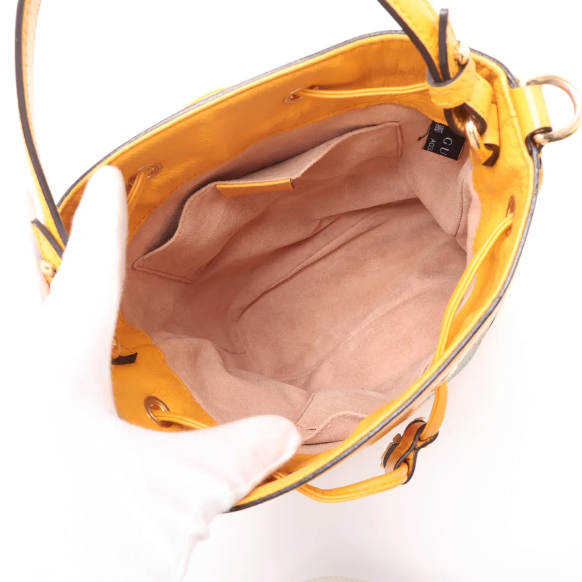 GG Flora 550621 PVC x Leather 2-Way Shoulder Bag Beige x Yellow — view 8
