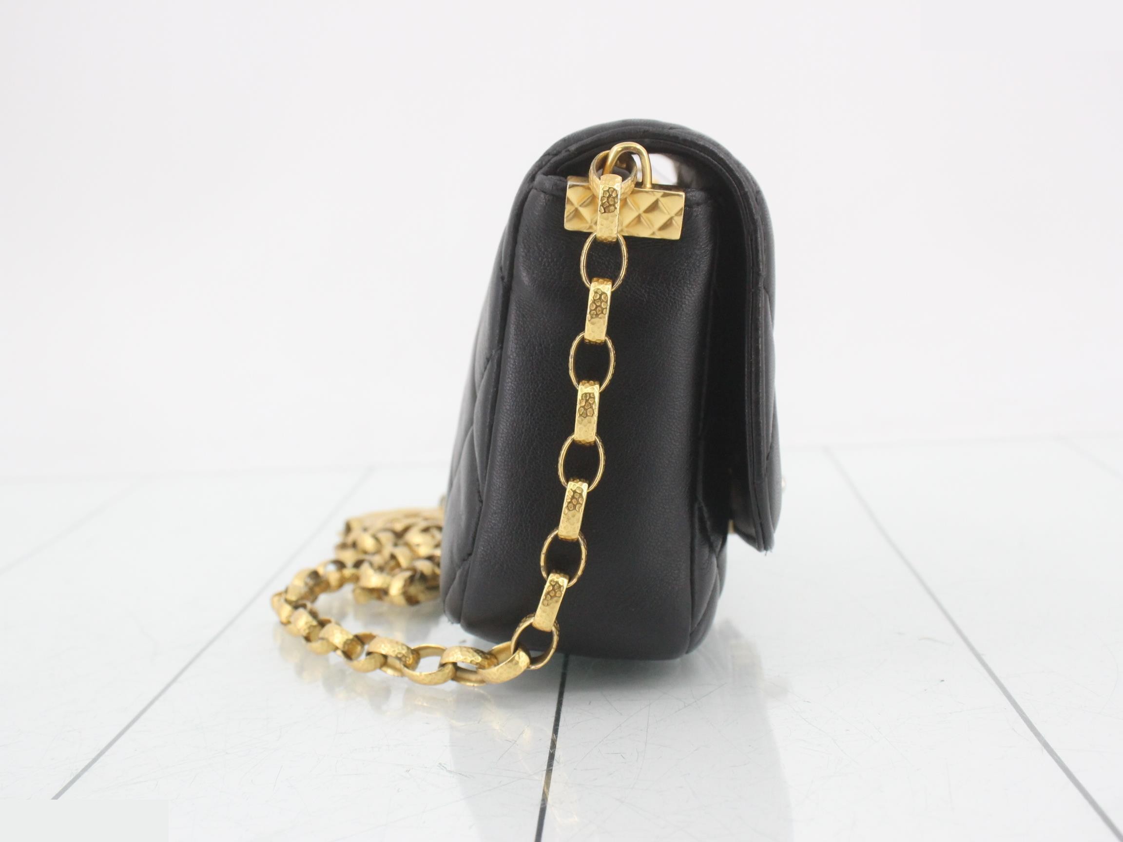Matelassé Lambskin Chain Shoulder Bag — view 4