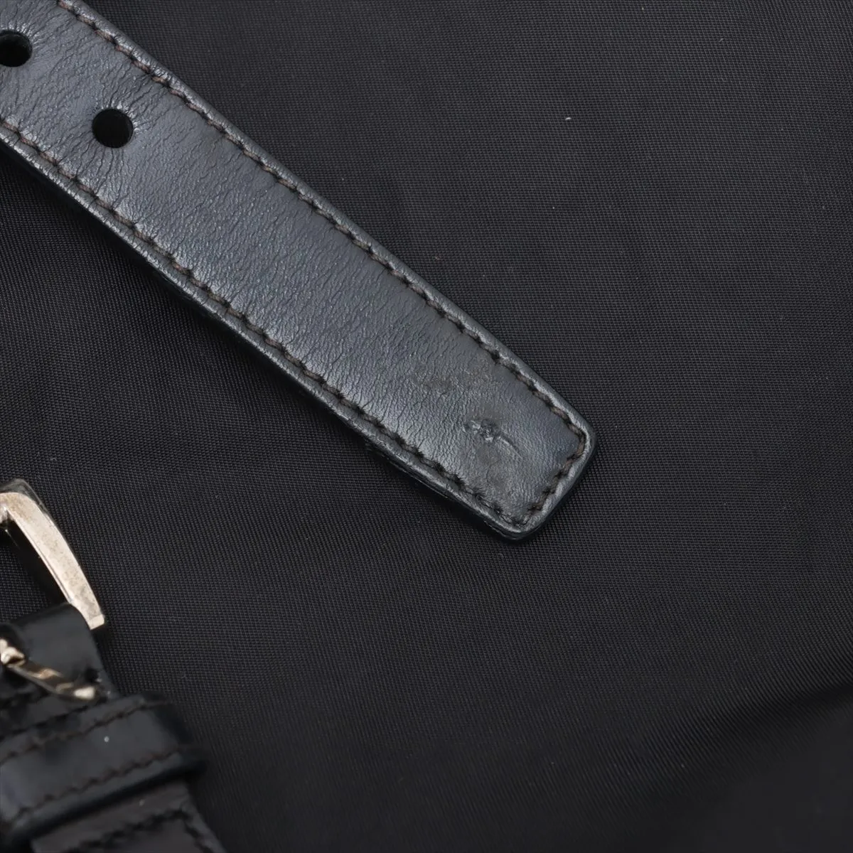Tessuto Nylon x Leather Shoulder Bag Black — view 11