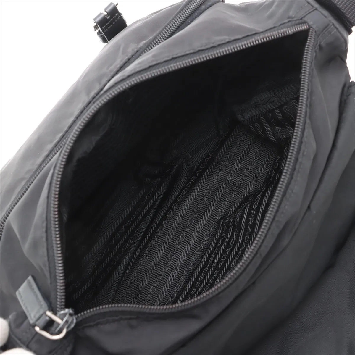 Tessuto Nylon x Leather Shoulder Bag Black — view 6