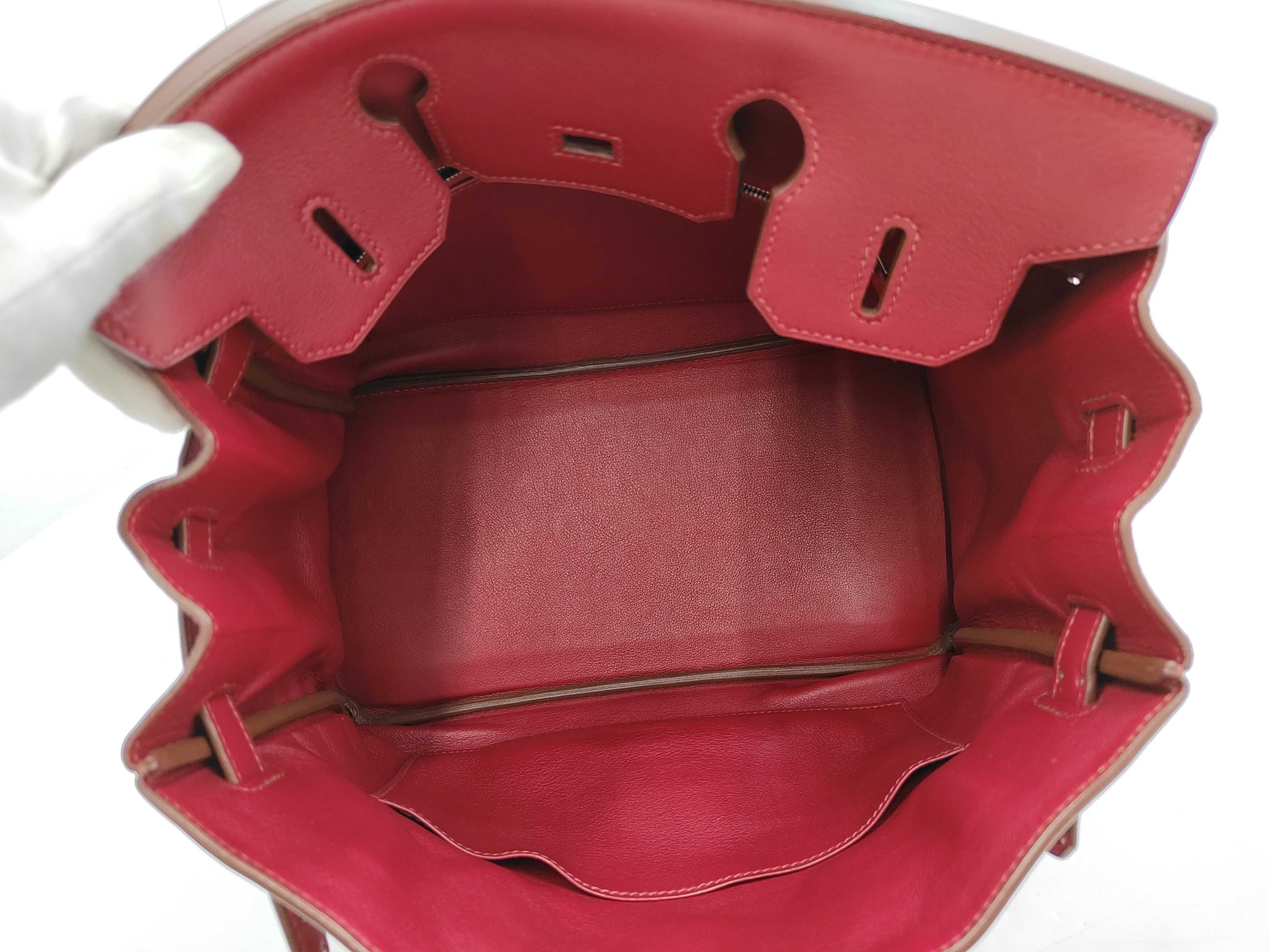 Birkin 30 Handbag, Red, Silver Hardware — view 15