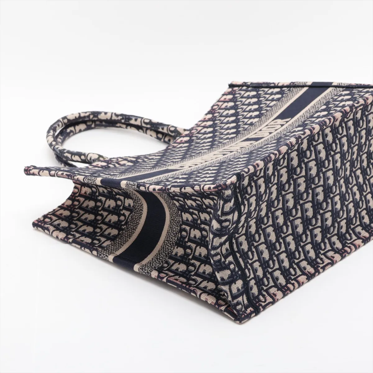 Oblique Book Tote Large Canvas Tote Bag Navy — view 4