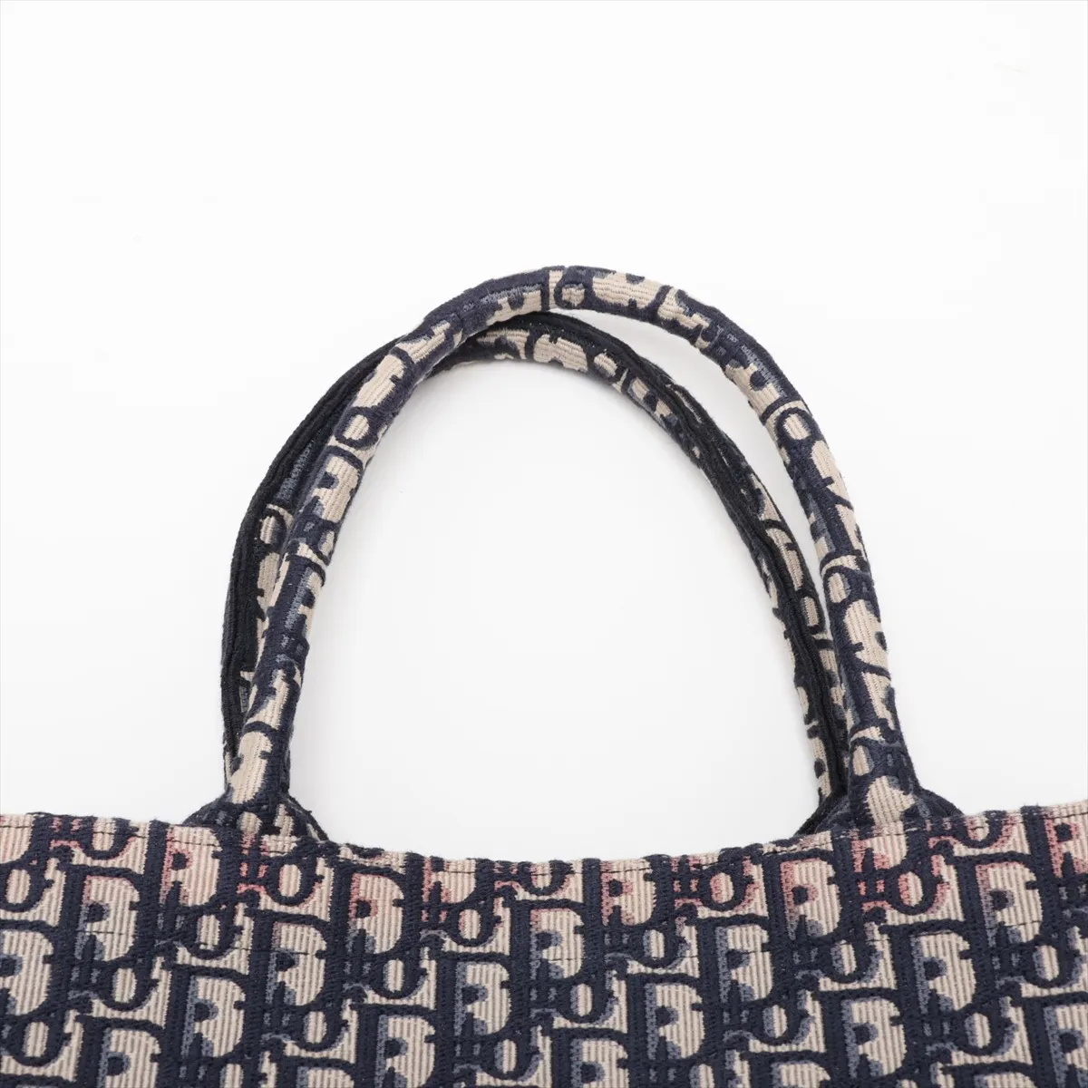 Oblique Book Tote Large Canvas Tote Bag Navy — view 6