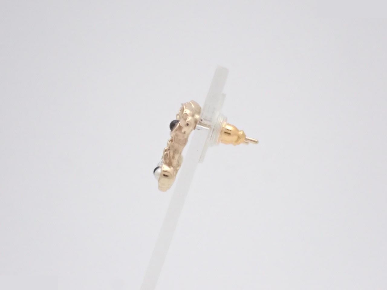 Coco Mark Rhinestone & Pearl Earrings A19S — view 3