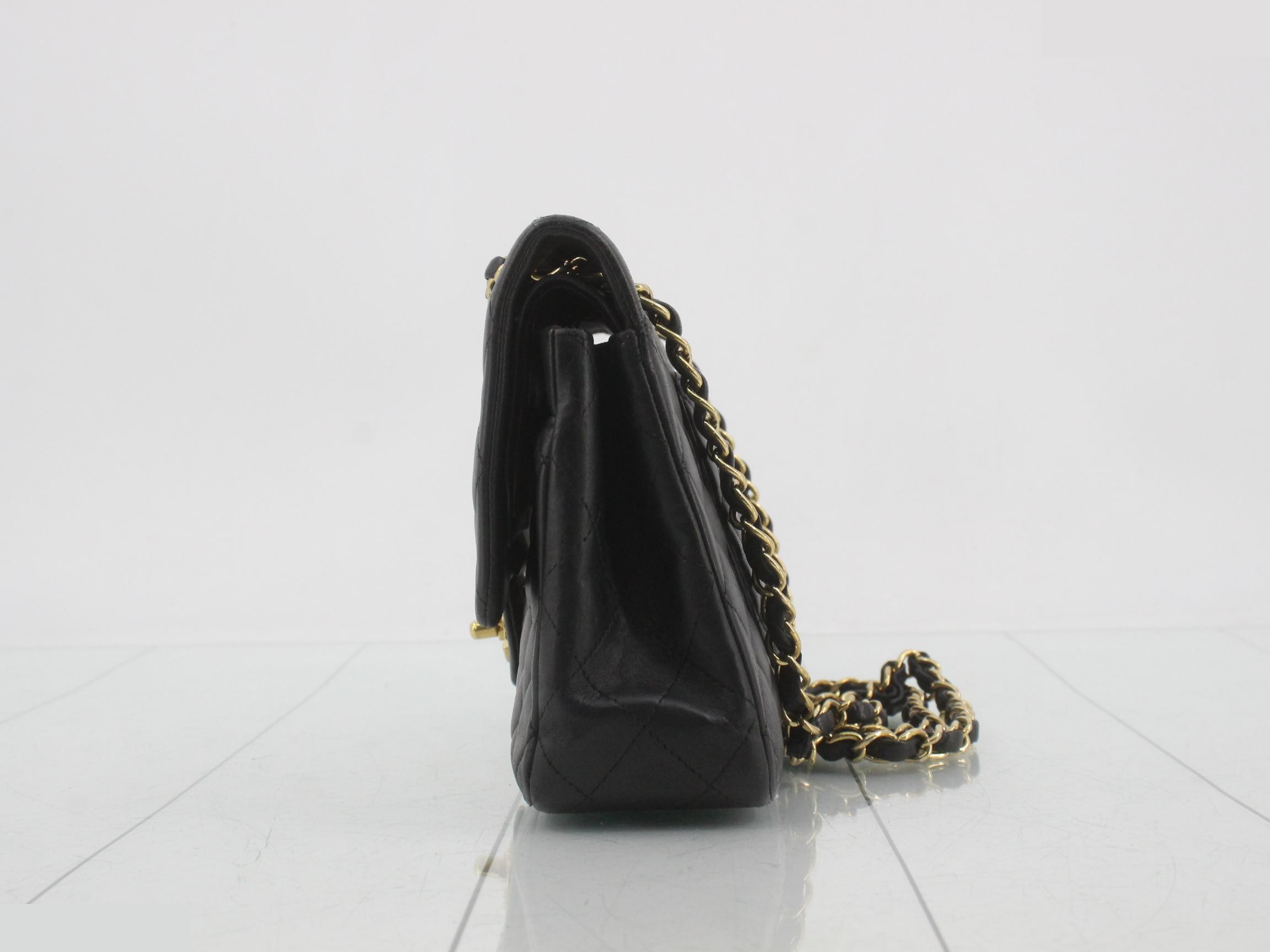 Matelassé Classic Flap Shoulder Bag, Medium, Lambskin — view 3