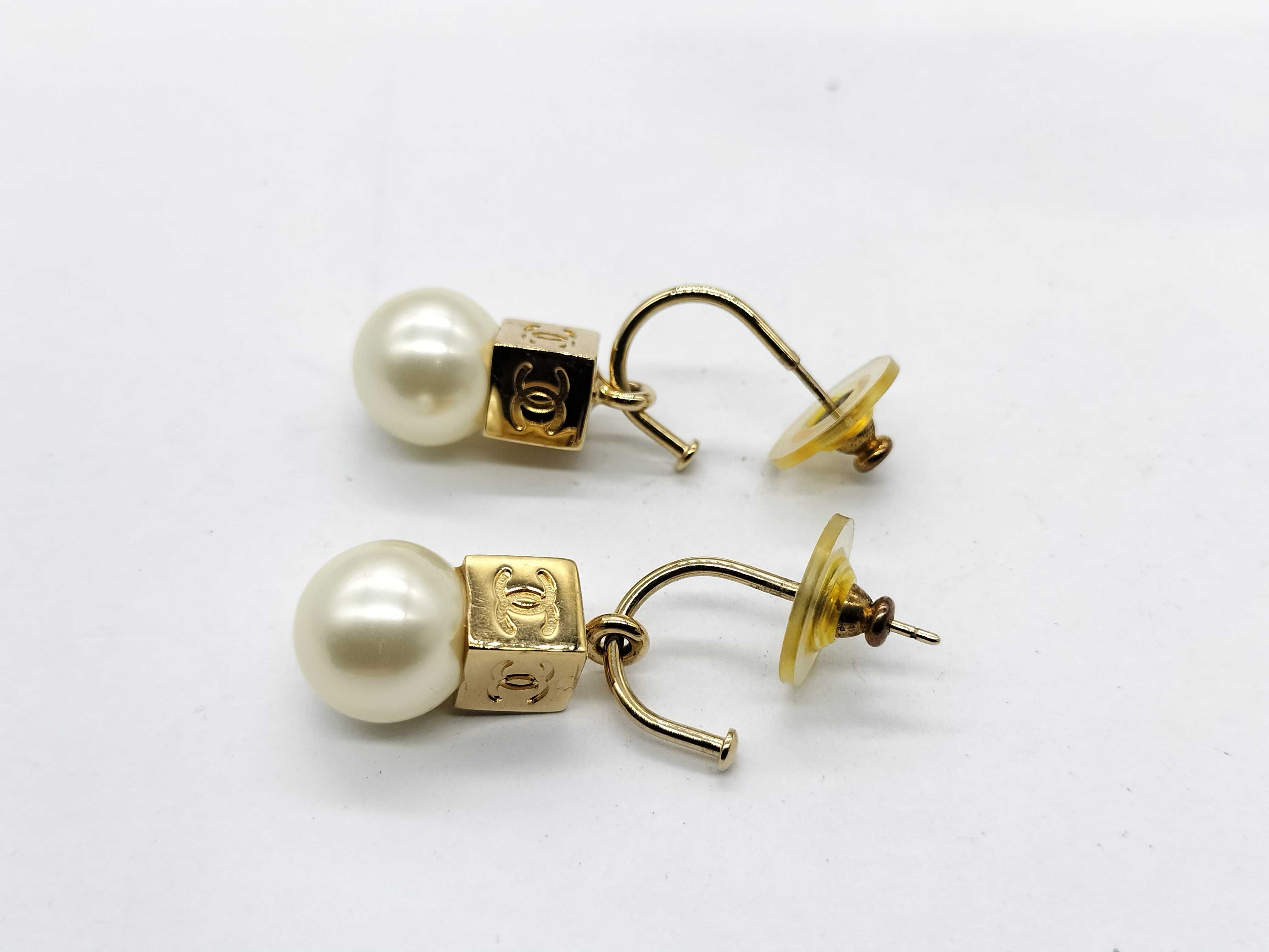 Coco Mark Faux Pearl Coco Cube Earrings — view 2