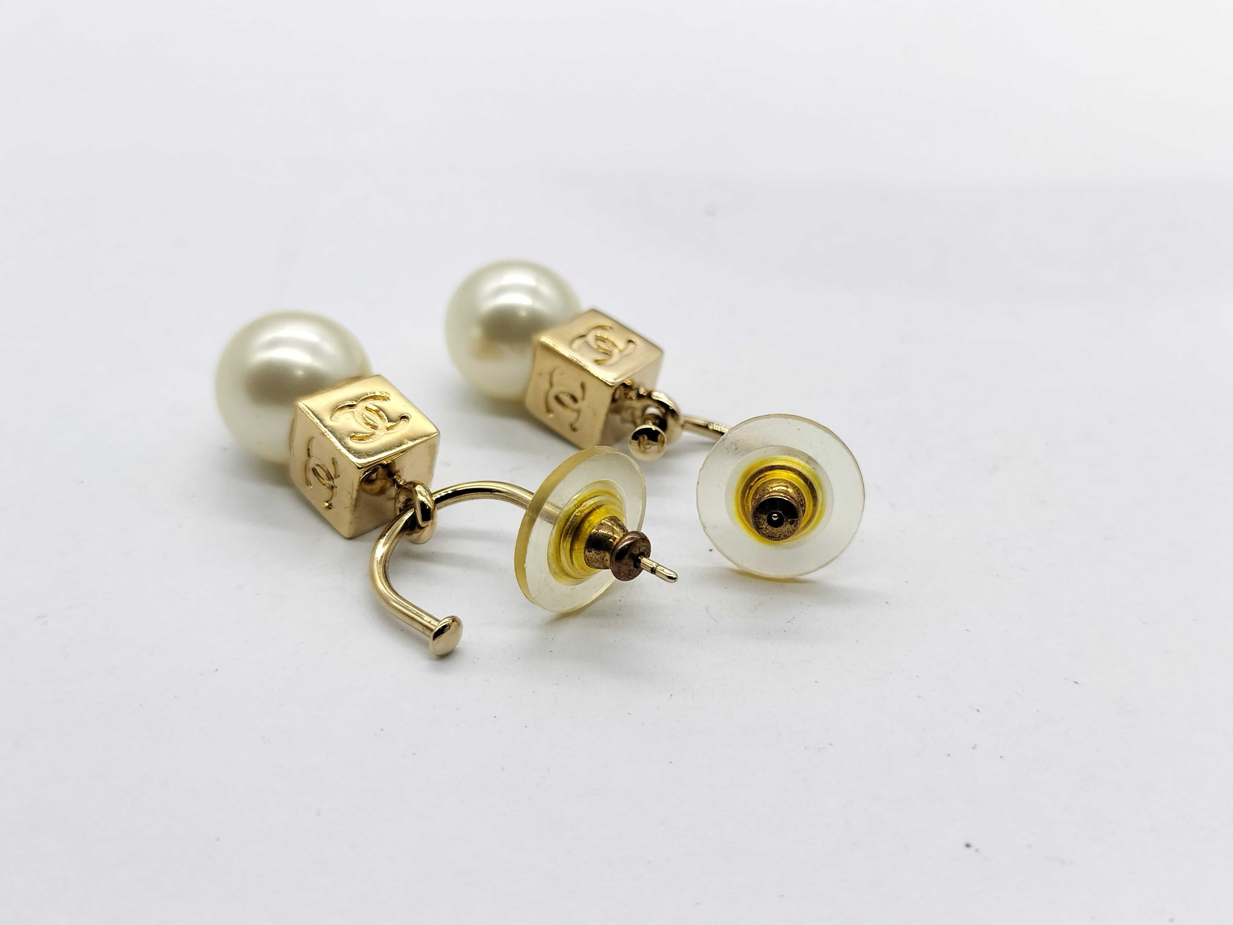 Coco Mark Faux Pearl Coco Cube Earrings — view 3