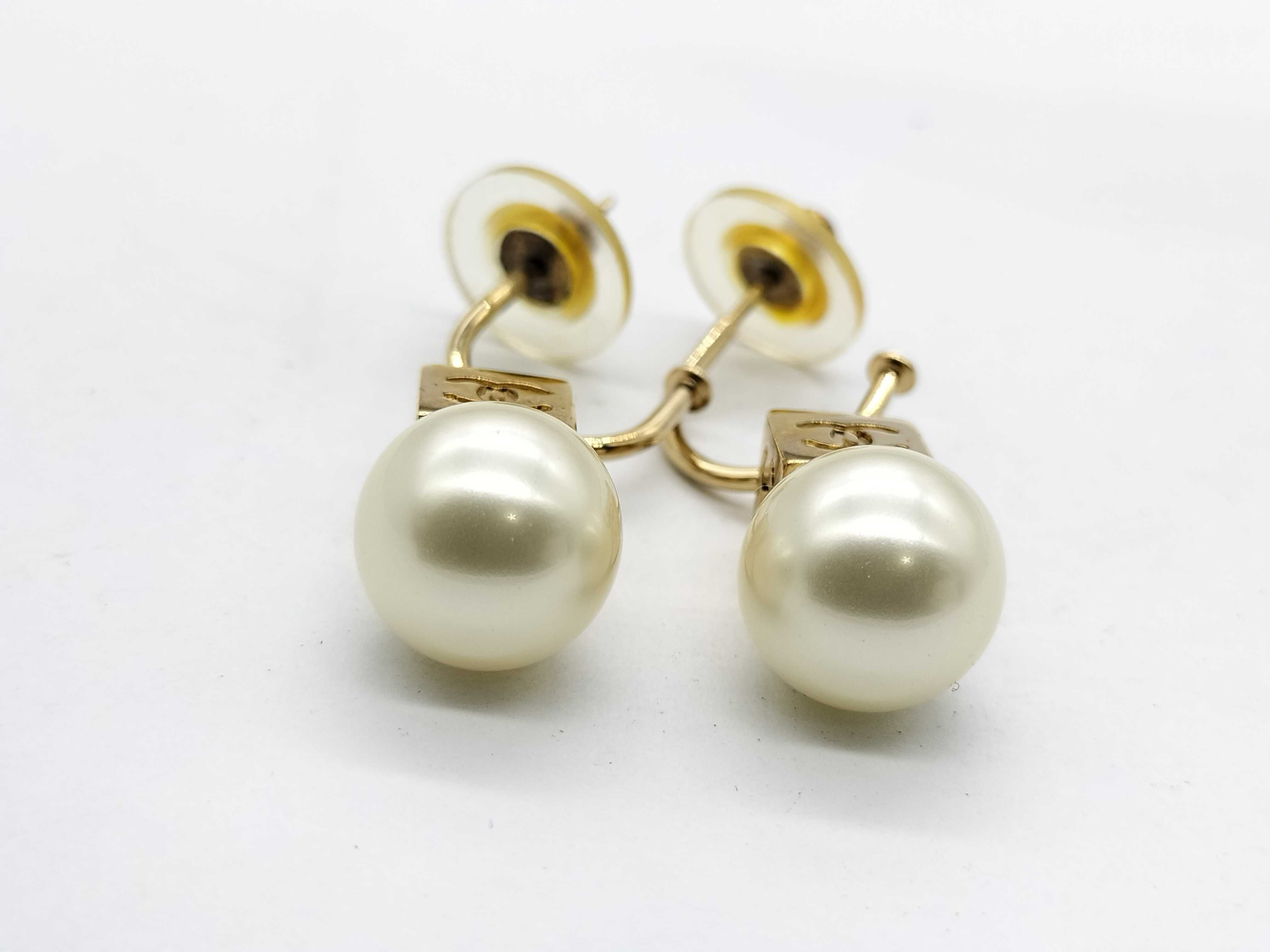 Coco Mark Faux Pearl Coco Cube Earrings — view 4