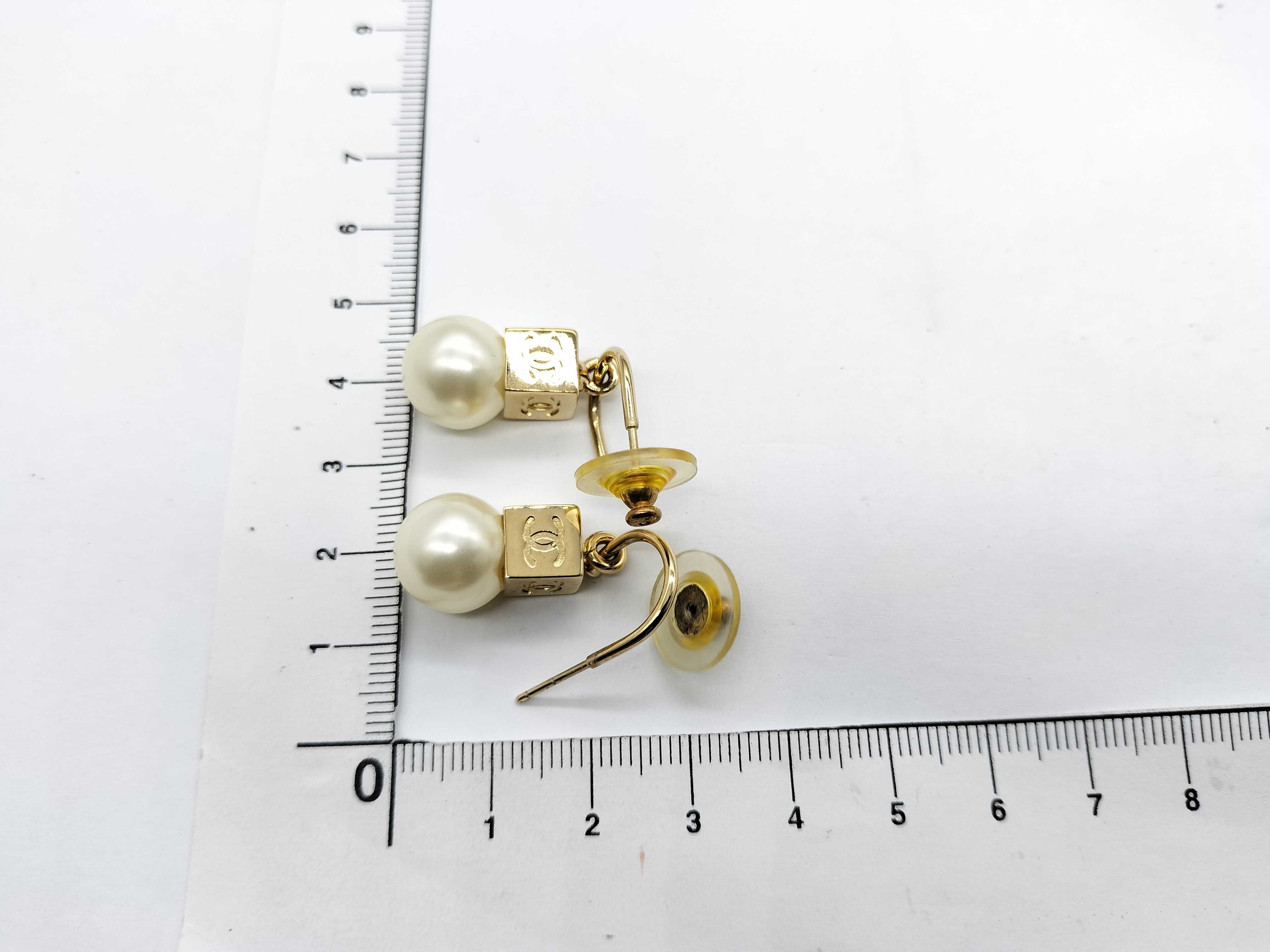 Coco Mark Faux Pearl Coco Cube Earrings — view 7