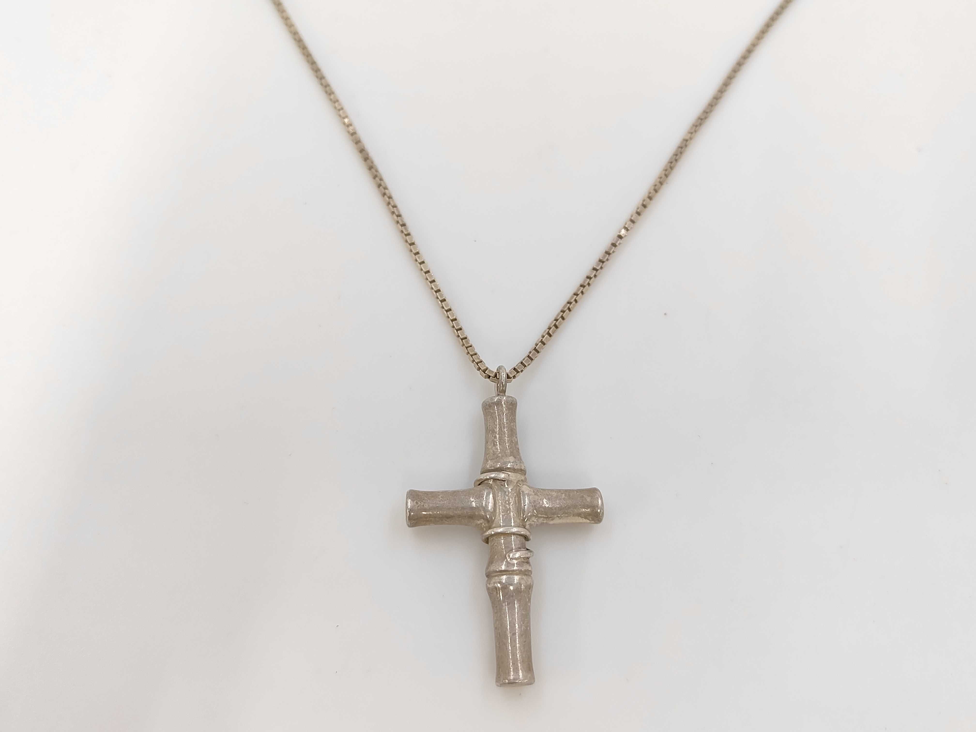 Bamboo Necklace Cross SV925 23.0g Necklace
