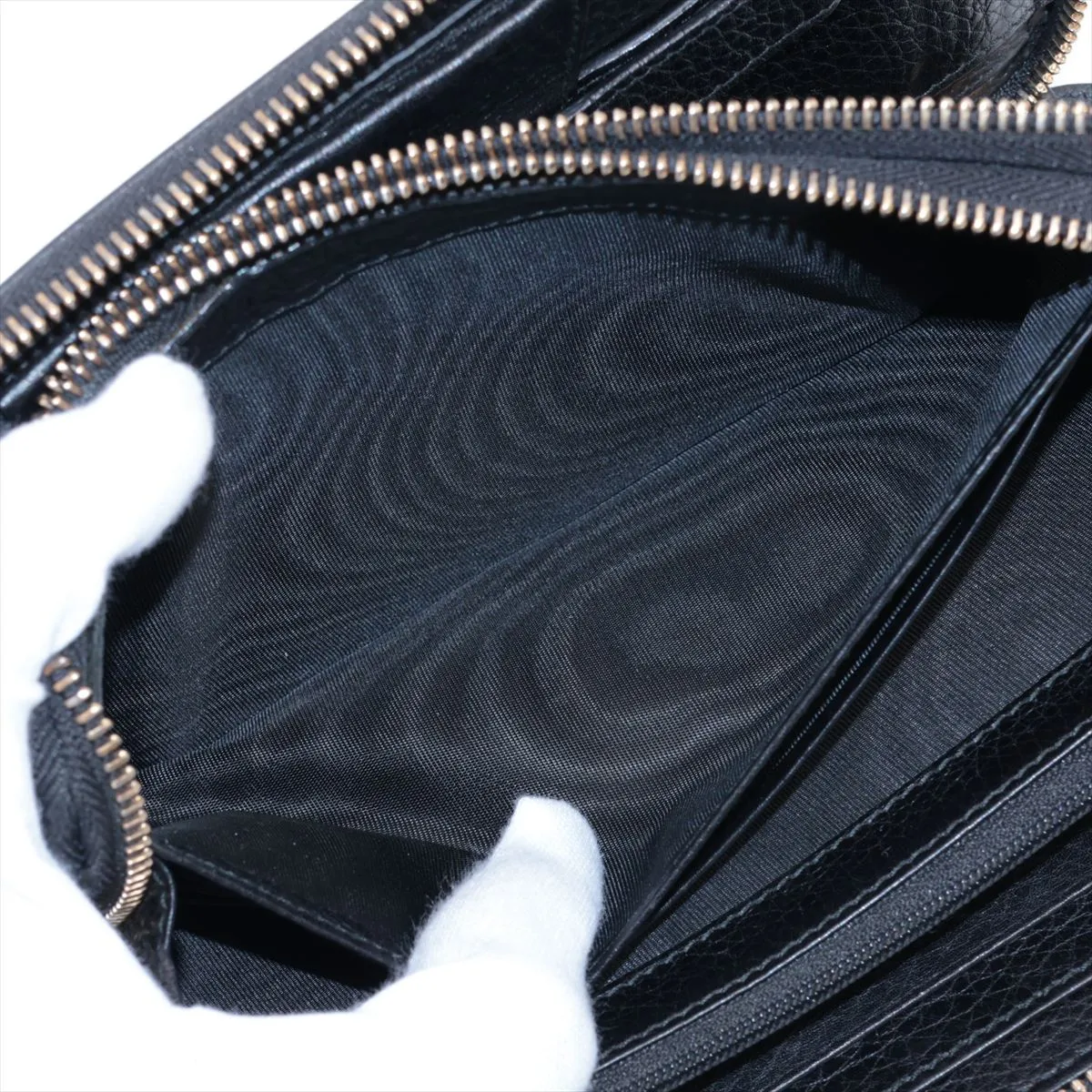 Soho 336286 Leather Round Zip Wallet Black Organizer — view 5