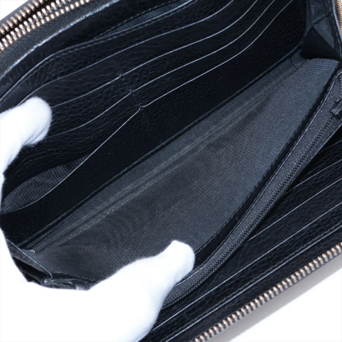 Soho 336286 Leather Round Zip Wallet Black Organizer — view 6