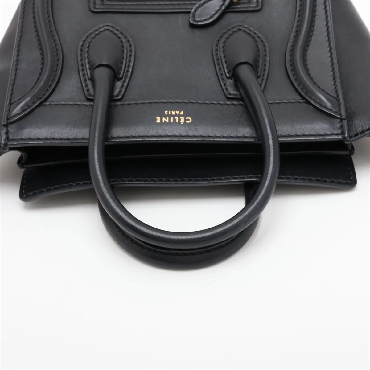 Luggage Nano Shopper Leather 2-Way Handbag, Black — view 5