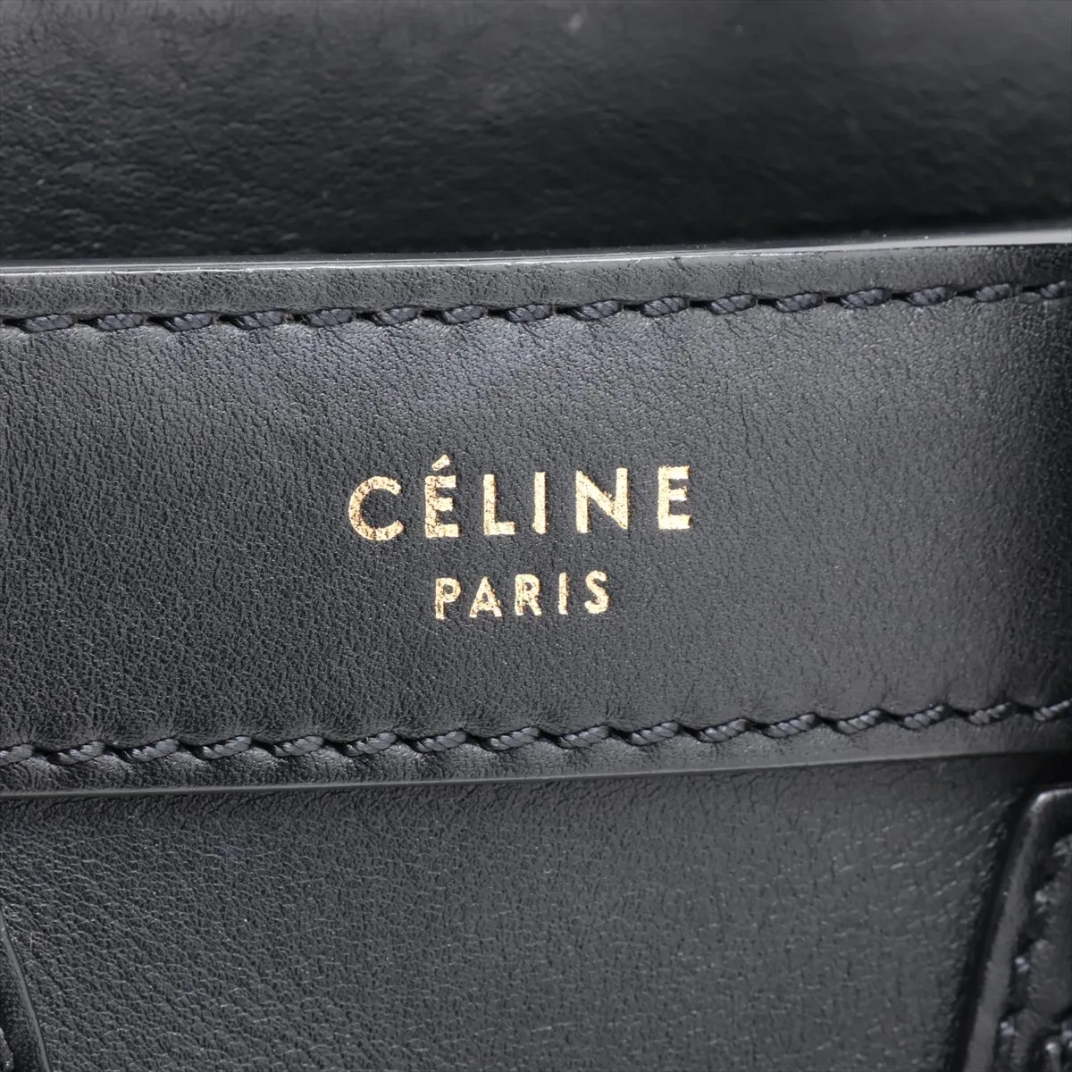 Luggage Nano Shopper Leather 2-Way Handbag, Black — view 10