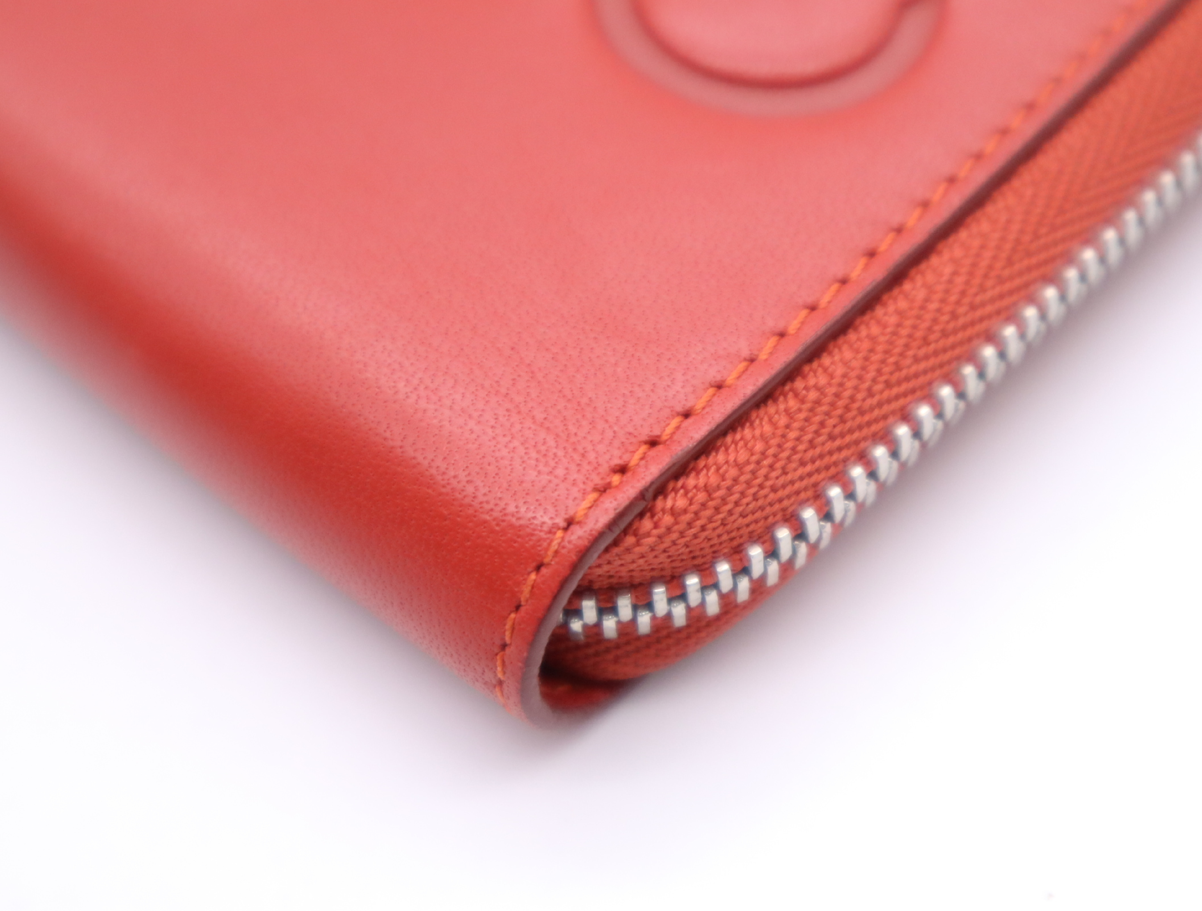 Leather Anagram Wallet, Red — view 6