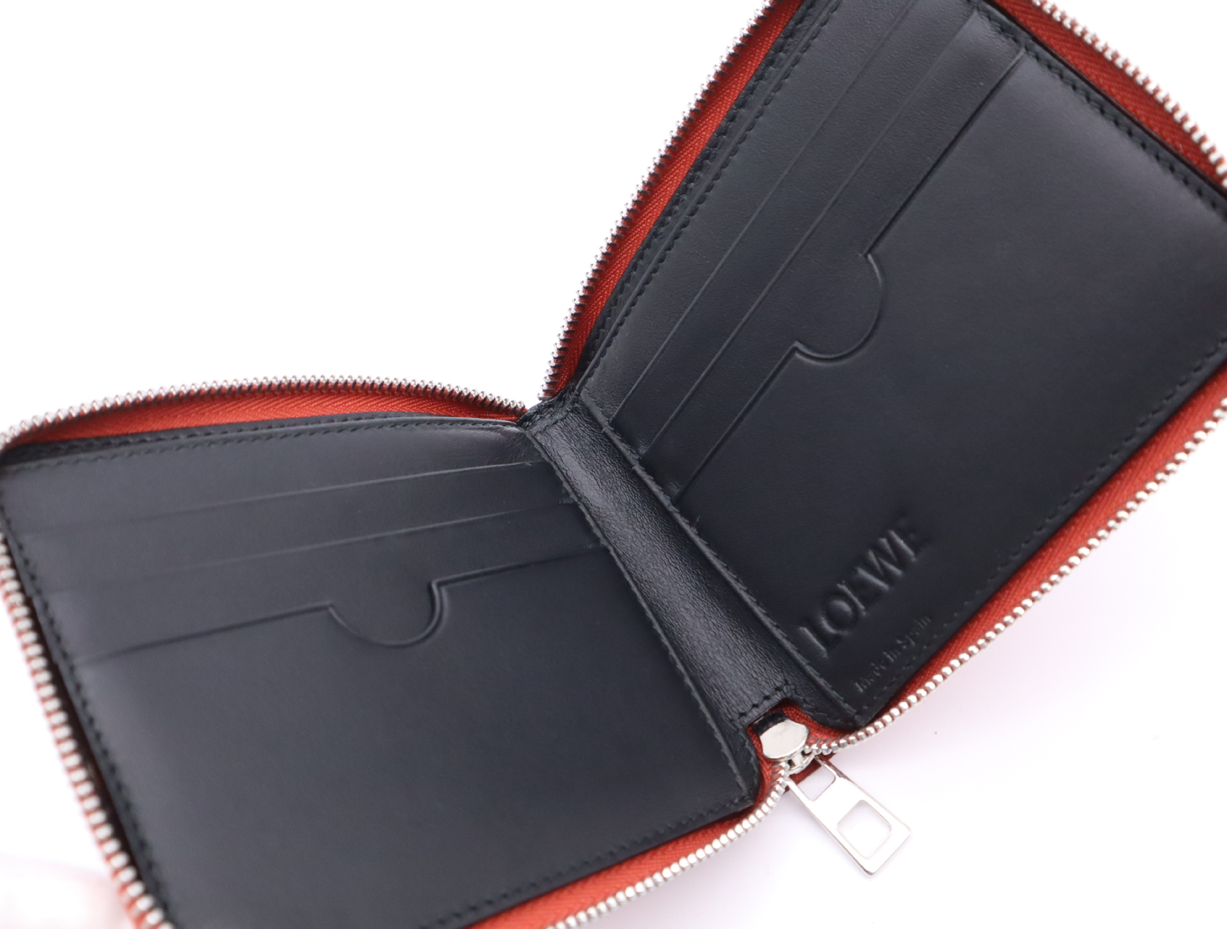 Leather Anagram Wallet, Red — view 10