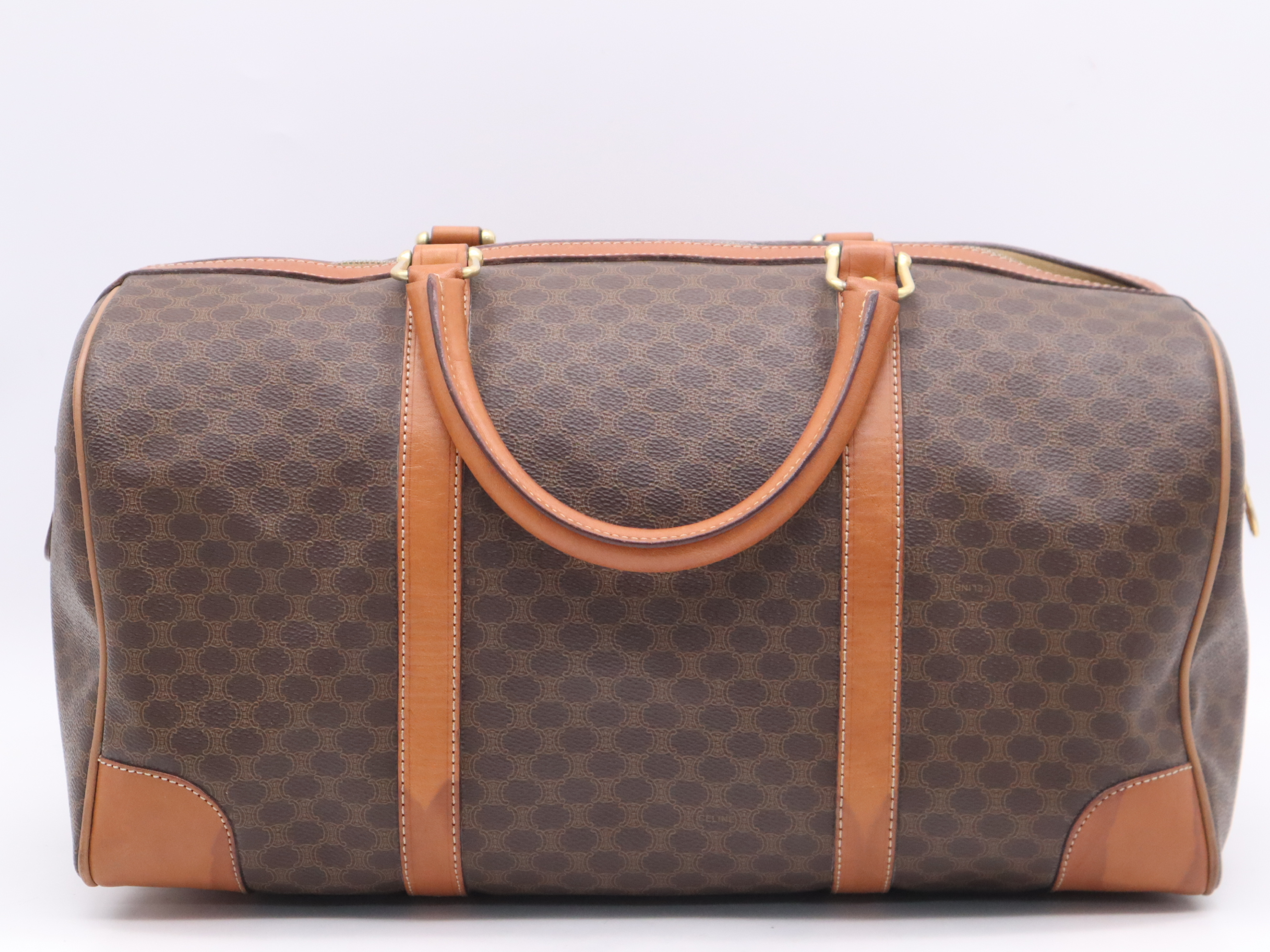 PVC x Leather Macadam Boston Bag, Brown, Gold Hardware, with Padlock, 2 Keys, and Clochette. — view 2