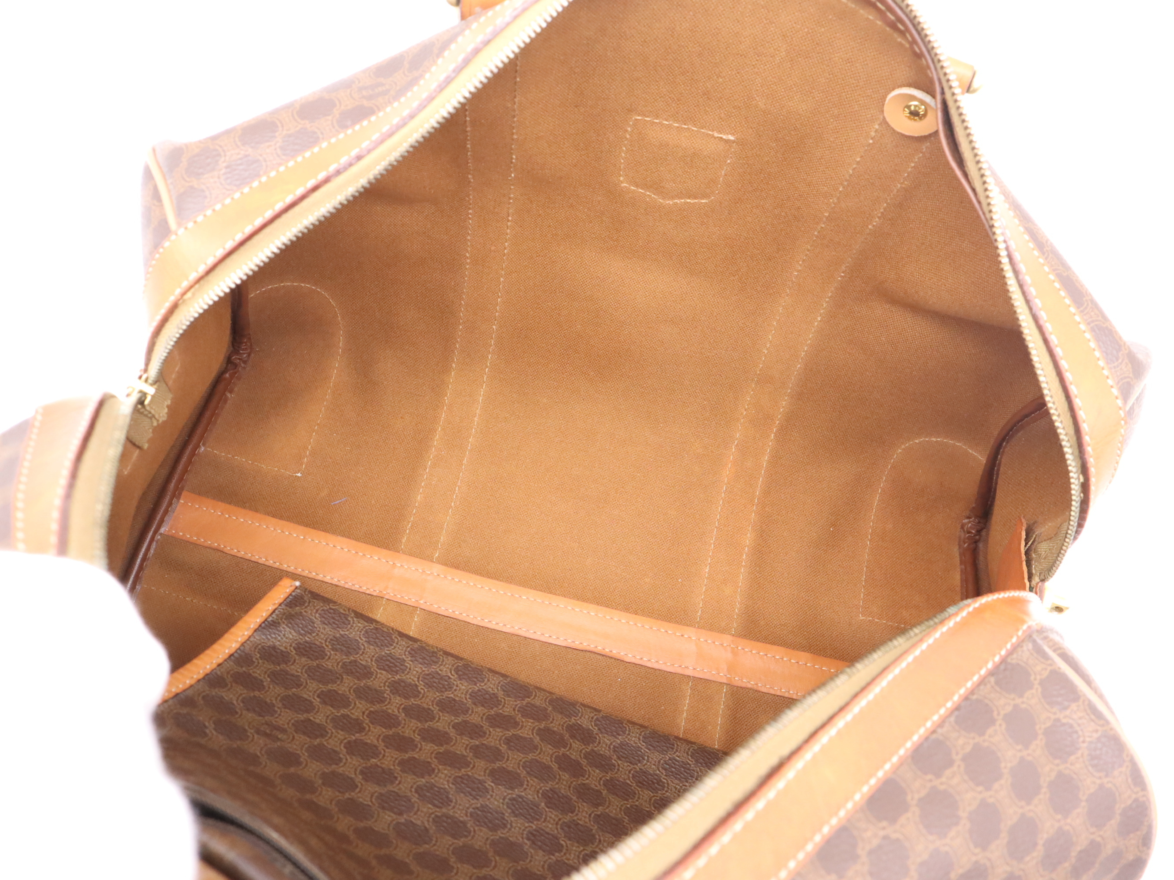 PVC x Leather Macadam Boston Bag, Brown, Gold Hardware, with Padlock, 2 Keys, and Clochette. — view 11