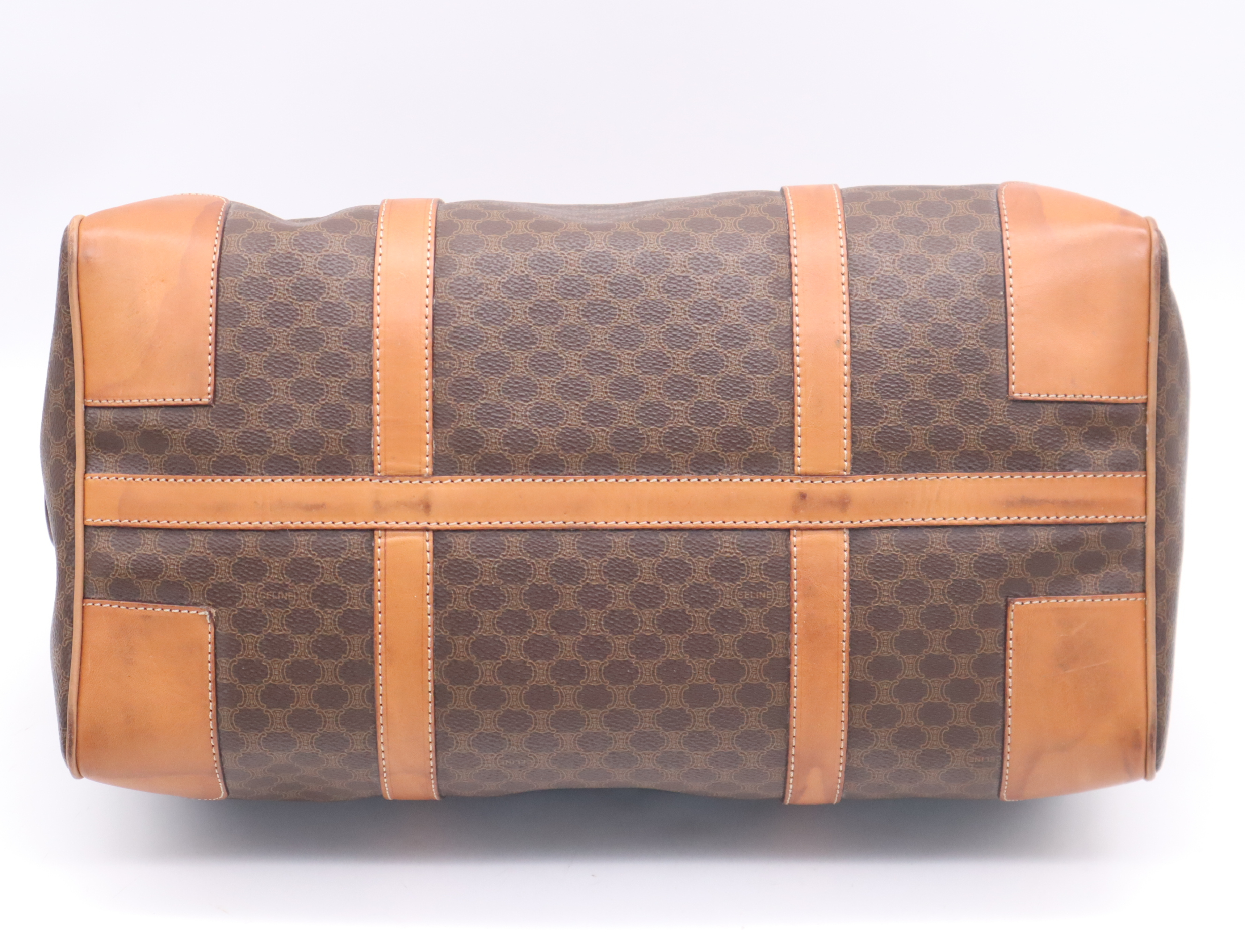 PVC x Leather Macadam Boston Bag, Brown, Gold Hardware, with Padlock, 2 Keys, and Clochette. — view 4