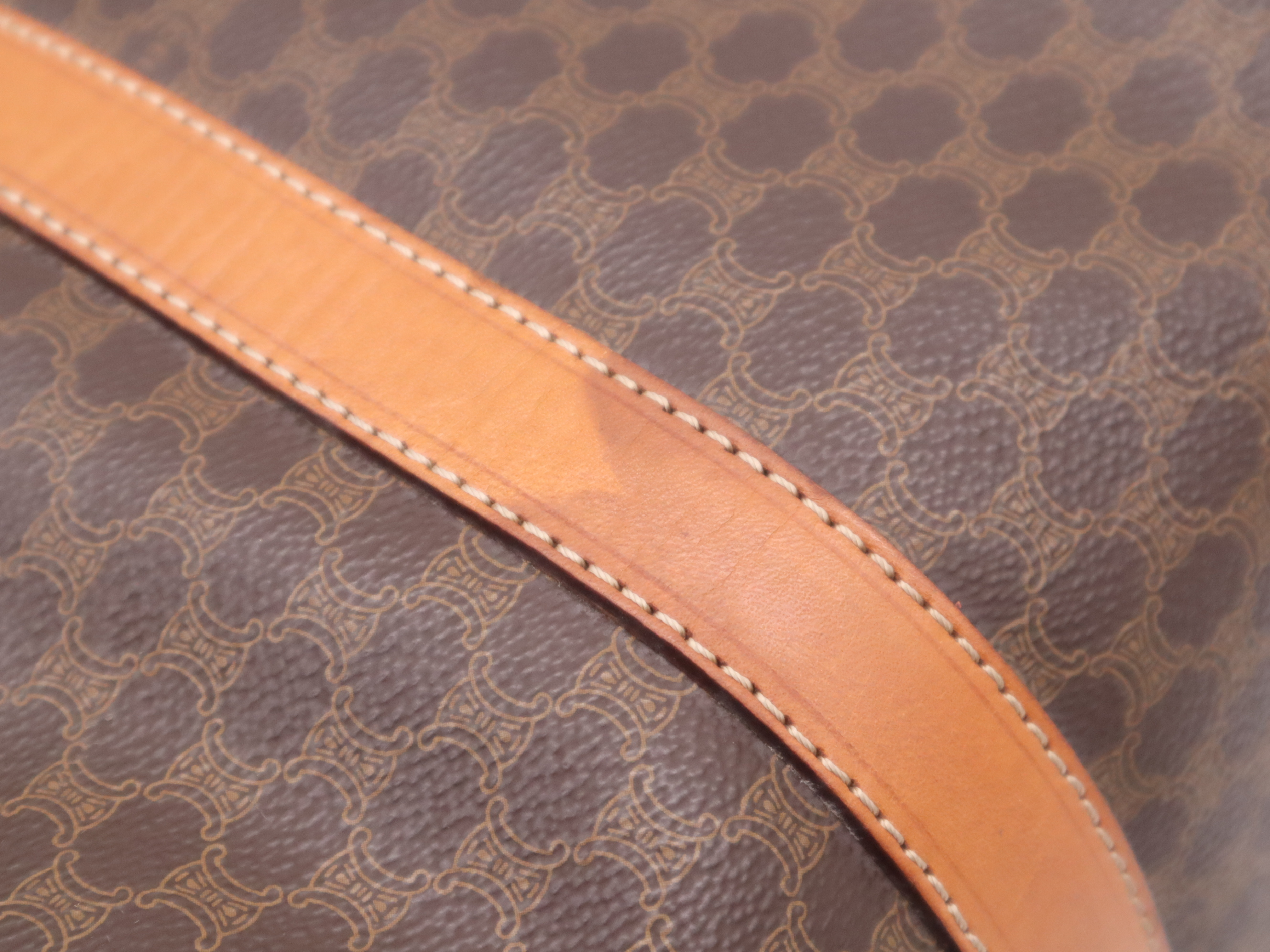 PVC x Leather Macadam Boston Bag, Brown, Gold Hardware, with Padlock, 2 Keys, and Clochette. — view 9